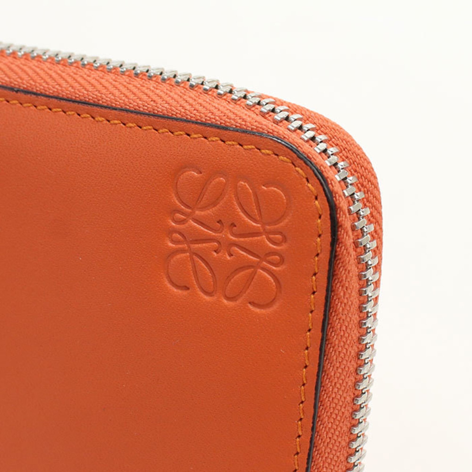 Loewe Orange Leather Long Wallet (Bi-Fold) (Pre-Owned)