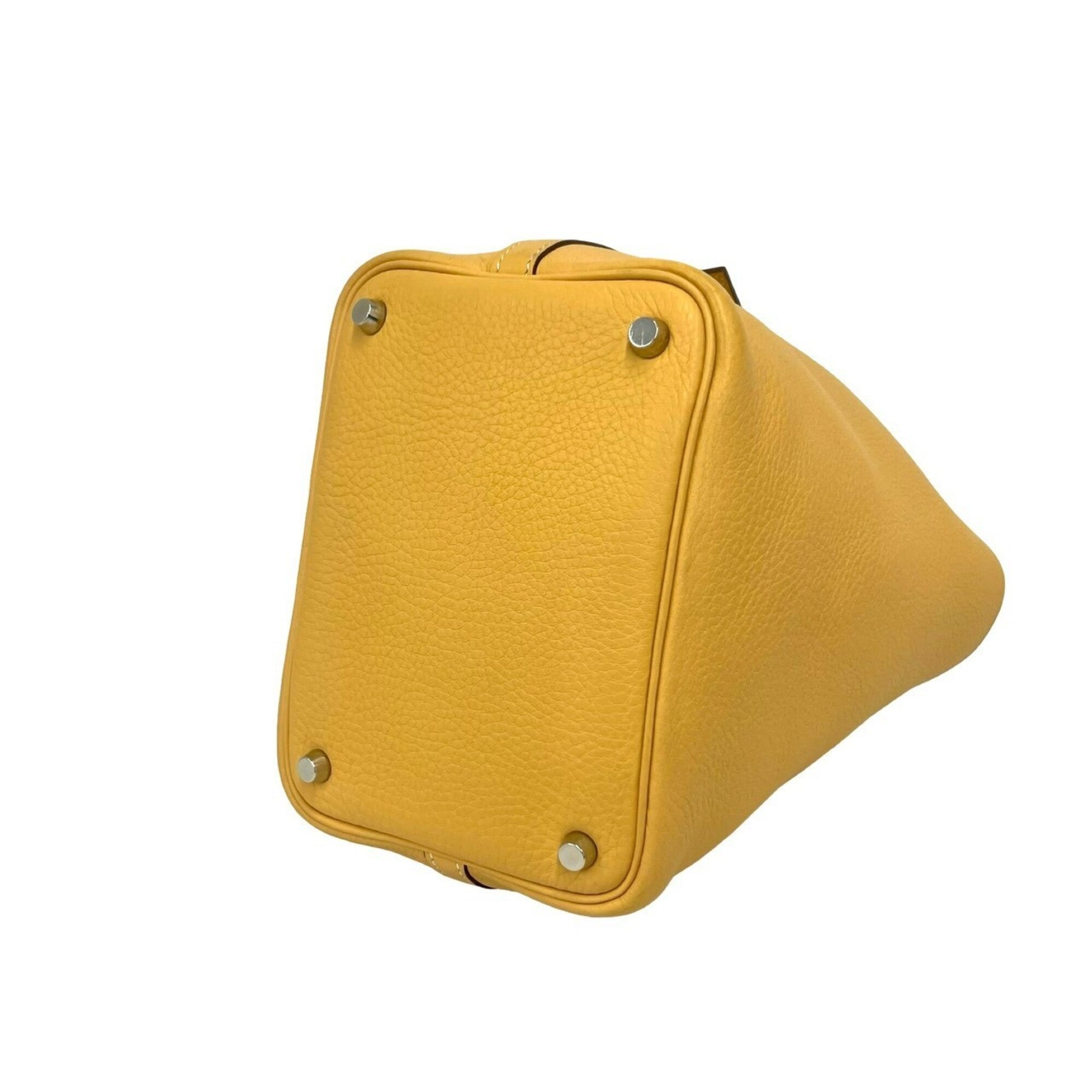 Hermes Yellow Taurillon Clemence Leather Handbag Tote Bag (Pre-Owned)