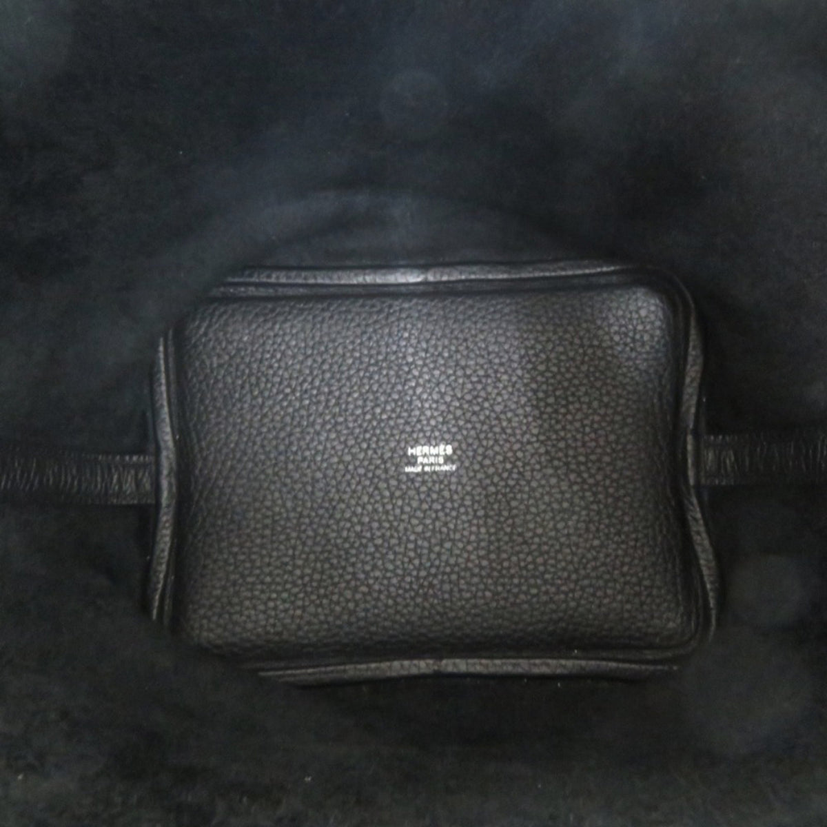Hermes Black Taurillon Clemence Leather Handbag (Pre-Owned)