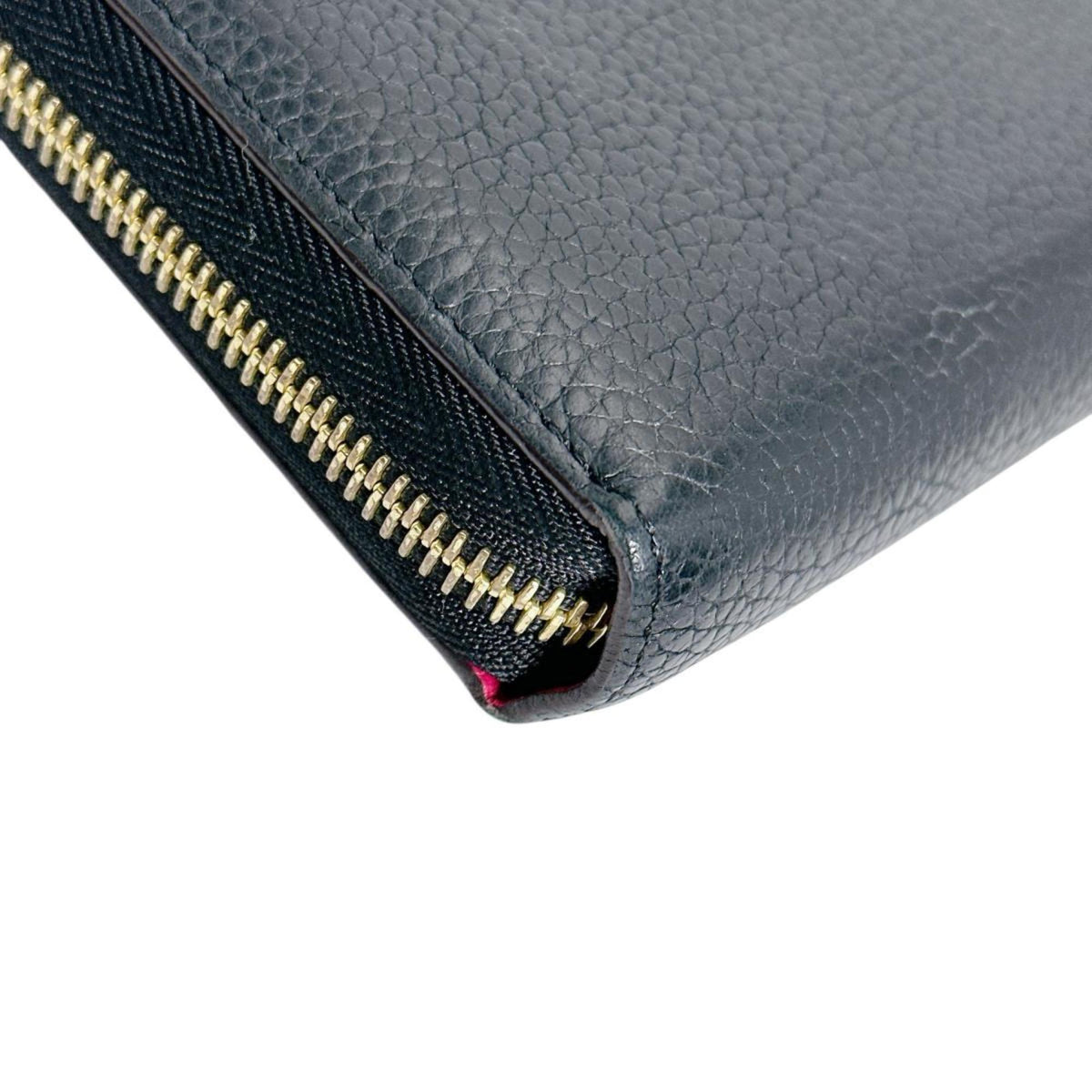 Louis Vuitton Black Noir Leather Long Wallet (Bi-Fold) (Pre-Owned)