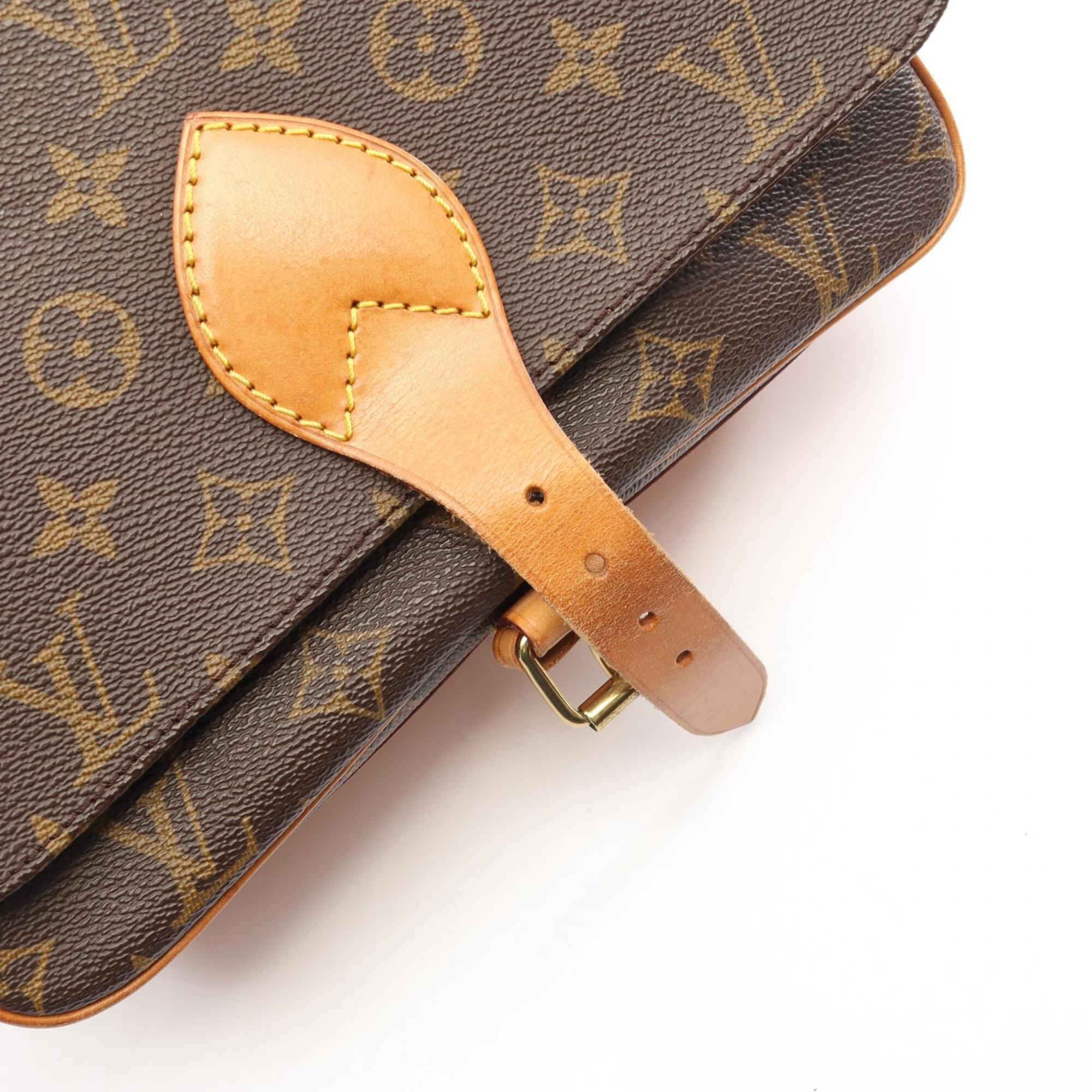 Louis Vuitton Brown Monogram Coated Canvas Leather Shoulder Bag (Pre-Owned)