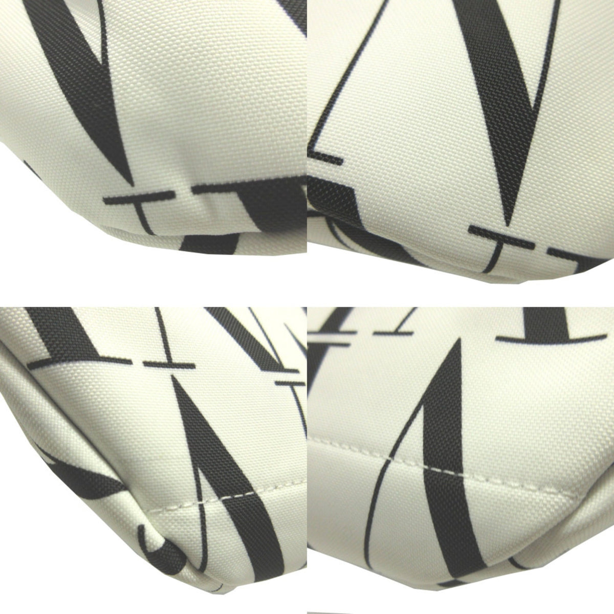 Valentino Black White Canvas Fanny Pack (Pre-Owned)