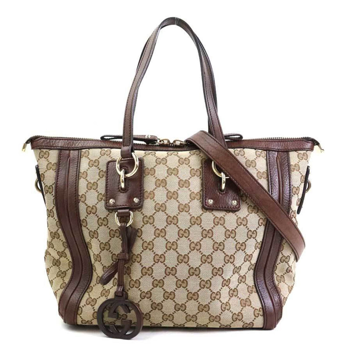 Gucci Brown Gg Canvas Handbag Shoulder Bag (Pre-Owned)