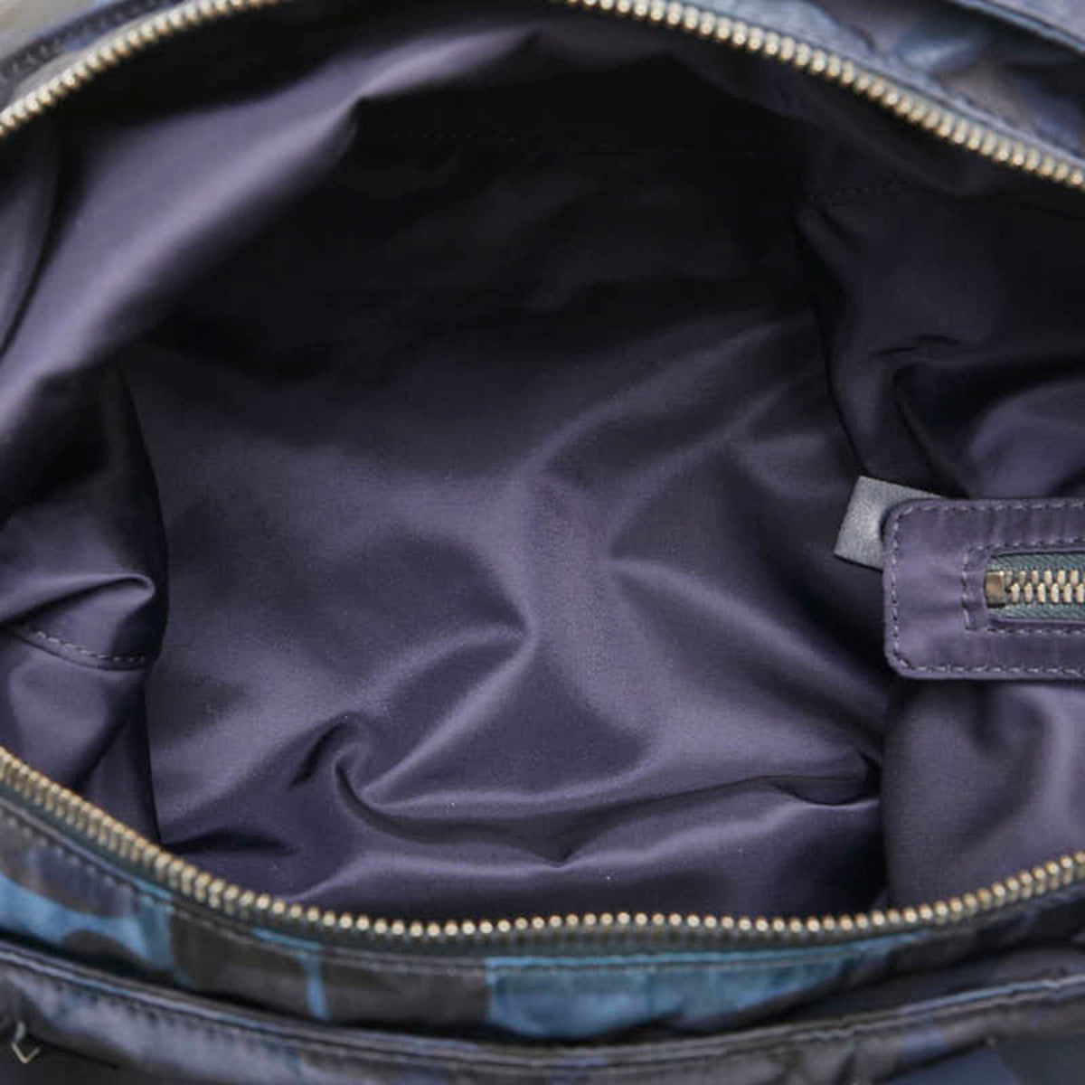 Valentino Blue Camouflage Navy Nylon Leather Shoulder Bag Tote Bag (Pre-Owned)