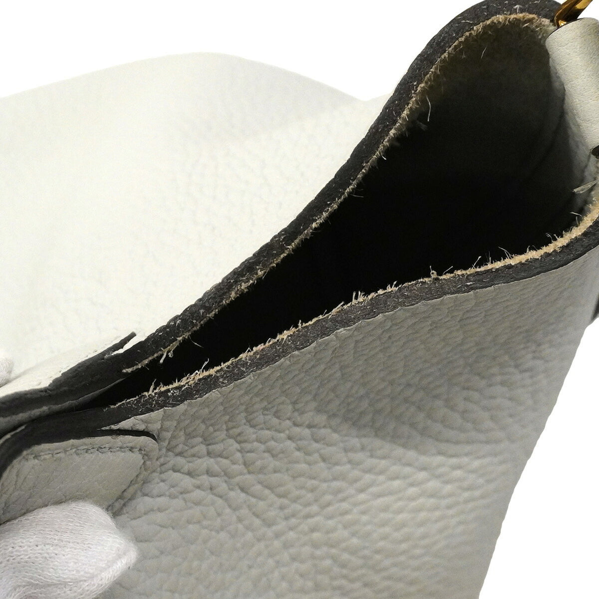 Hermes Gray Taurillon Clemence Leather Handbag (Pre-Owned)