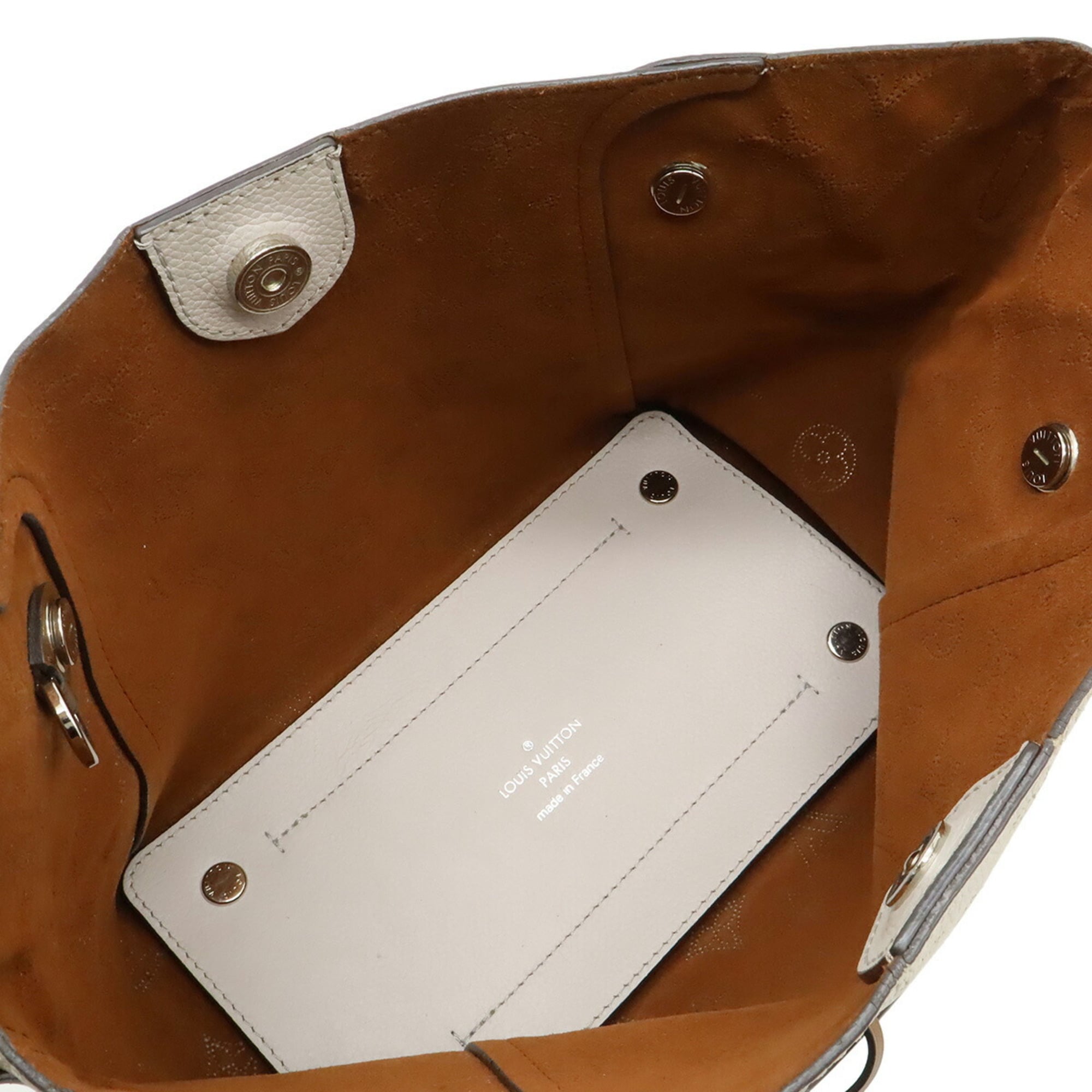 Louis Vuitton Light Beige Mahina Leather Handbag Pouch Shoulder Bag (Pre-Owned)
