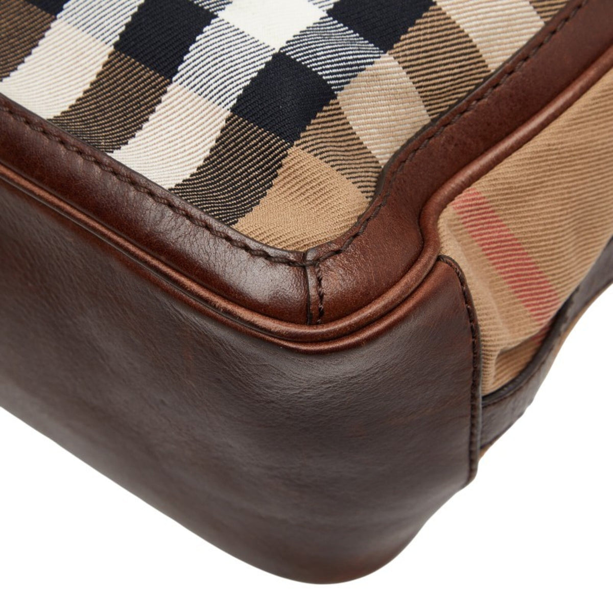 Burberry Brown Canvas Leather Messenger Bag Shoulder Bag (Pre-Owned)