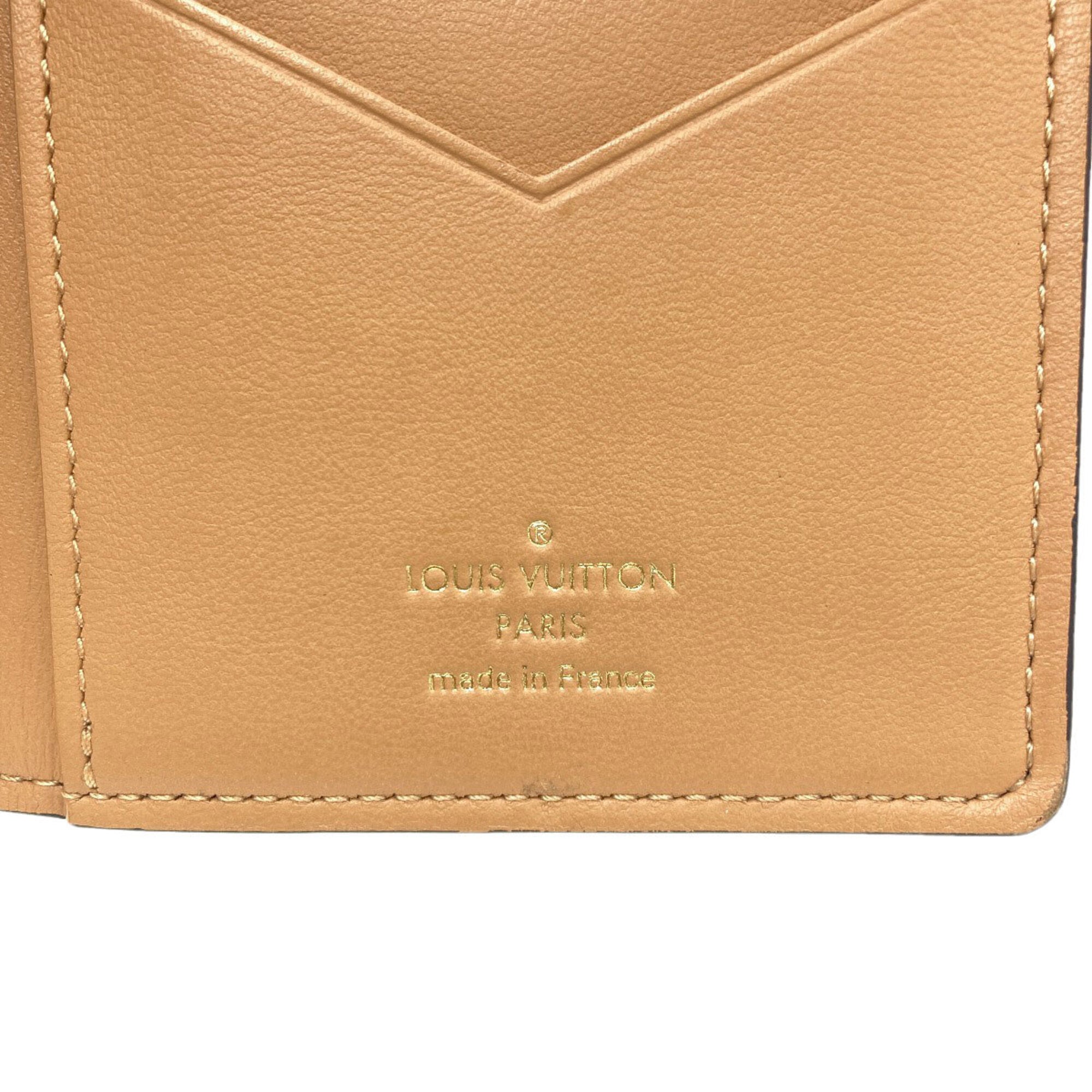 Louis Vuitton Brown Noir Leather Long Wallet (Bi-Fold) (Pre-Owned)