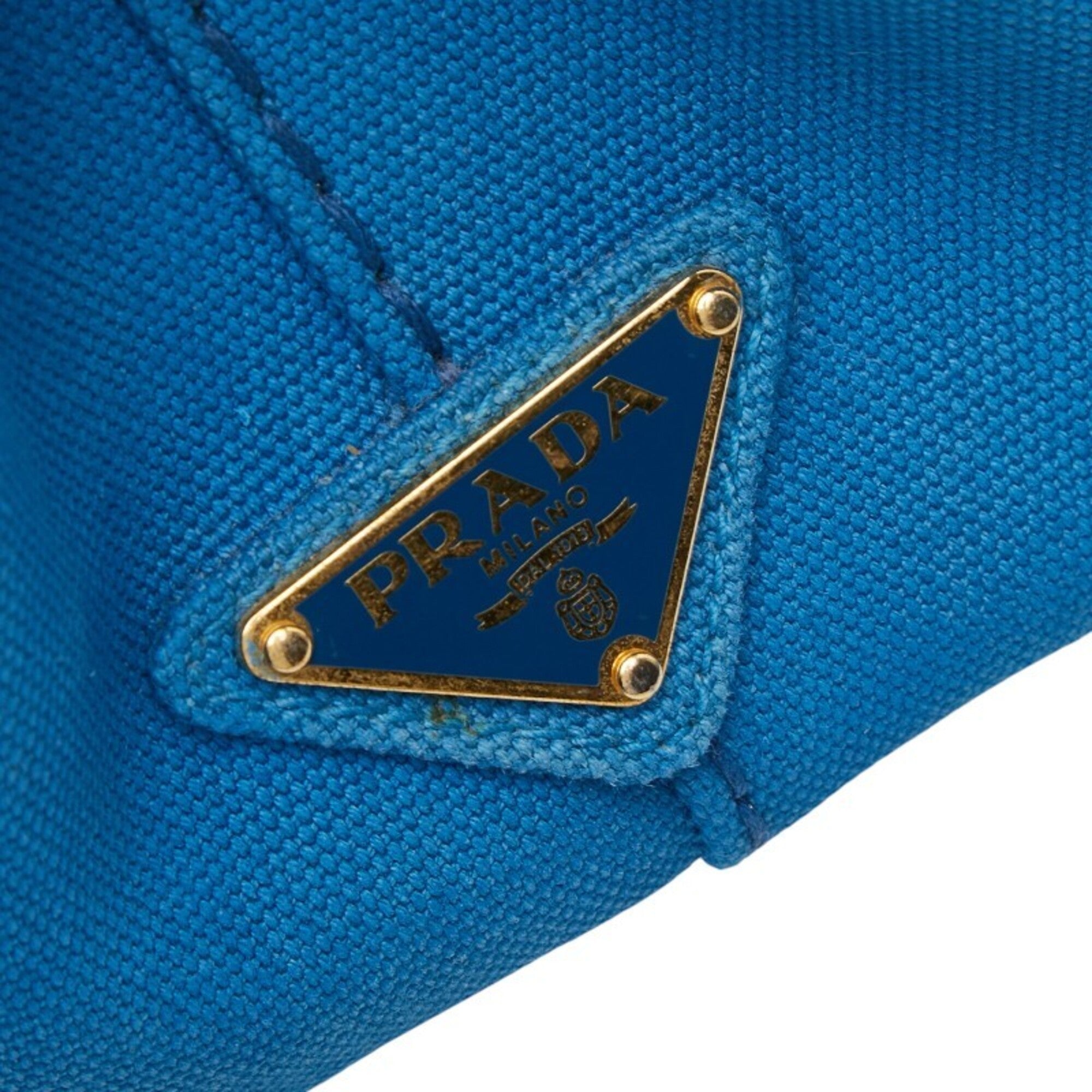 Prada Light Blue Canvas Handbag Shoulder Bag (Pre-Owned)
