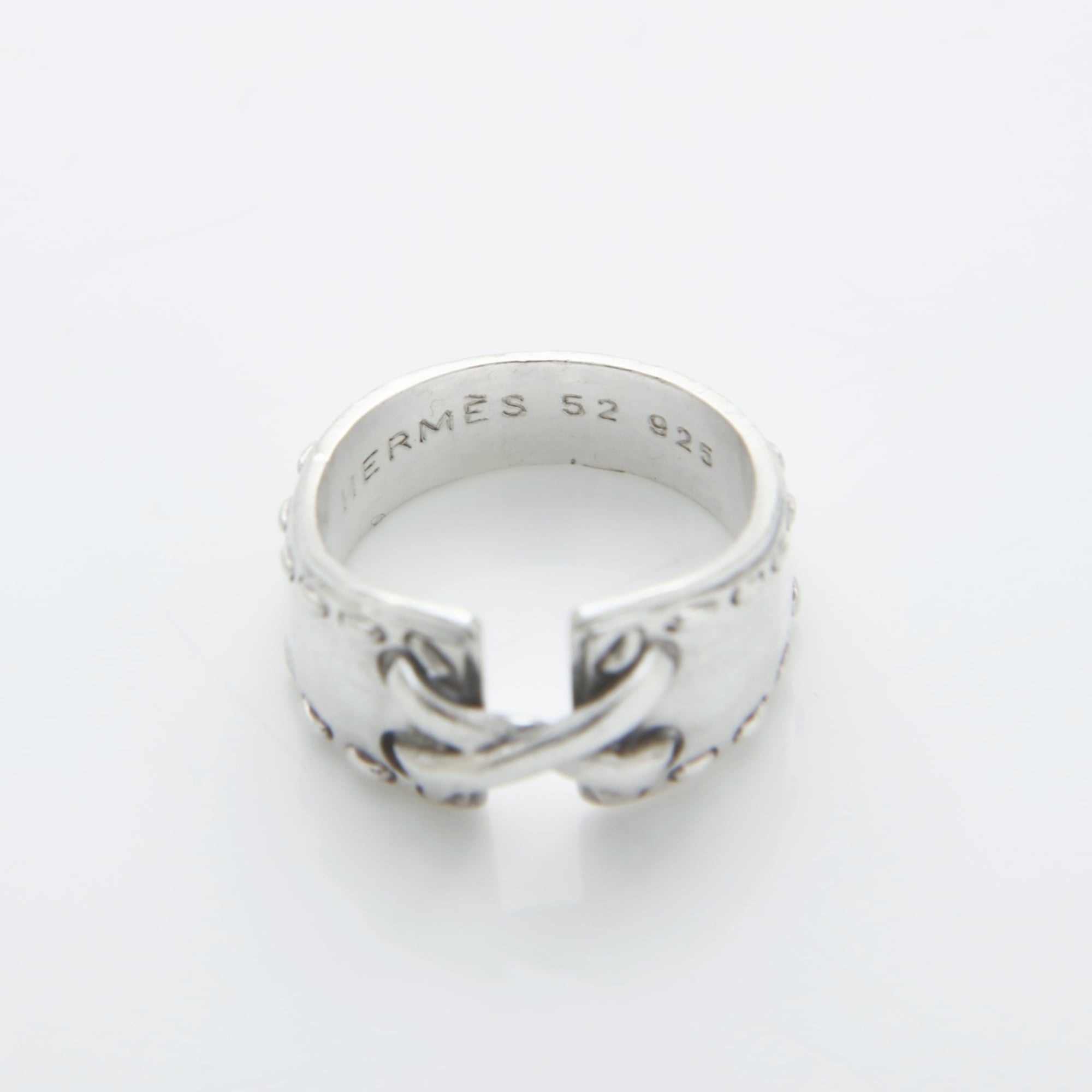 Hermes Silver Band Ring (Pre-Owned)