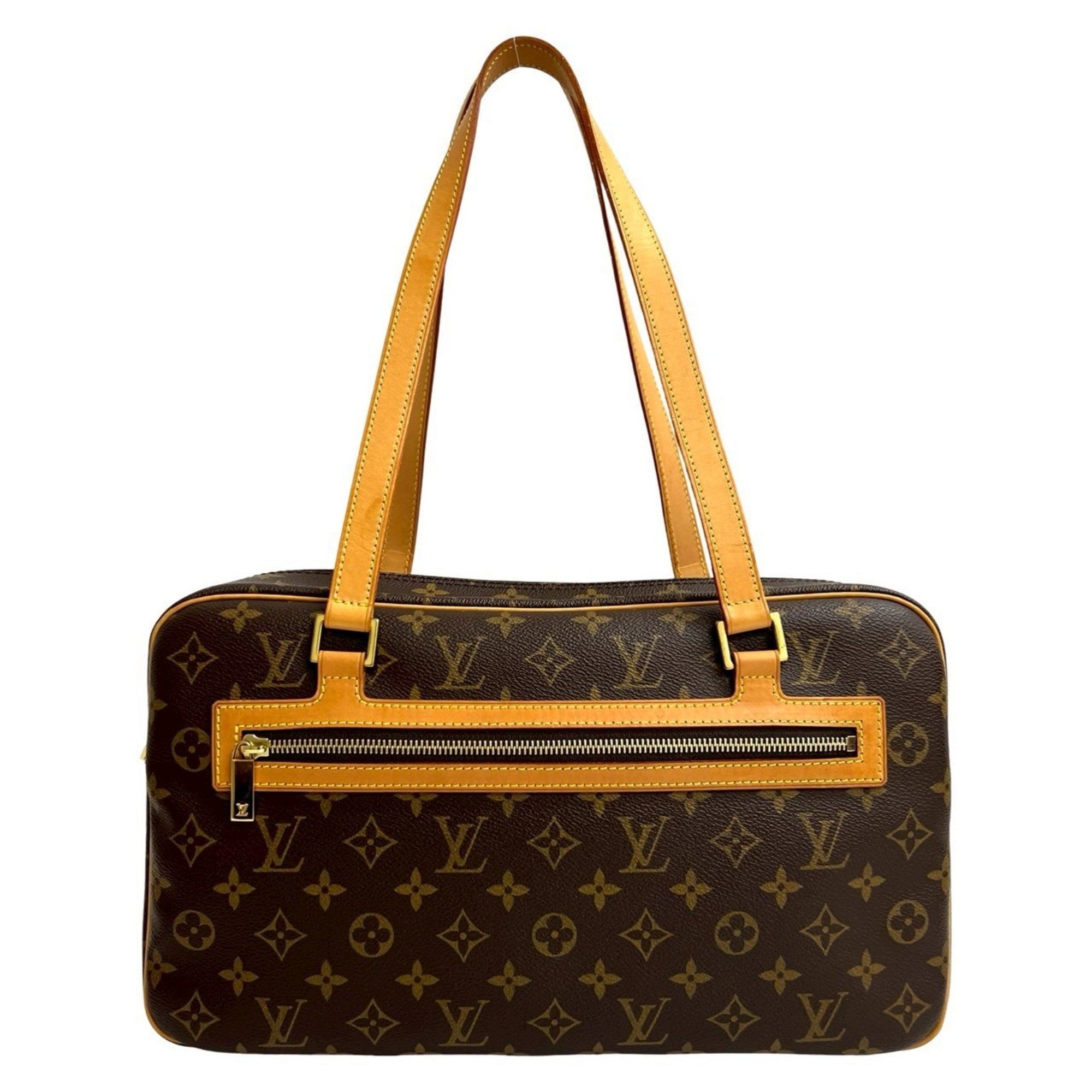 Louis Vuitton Brown Leather Pvc Shoulder Bag Tote Bag (Pre-Owned)