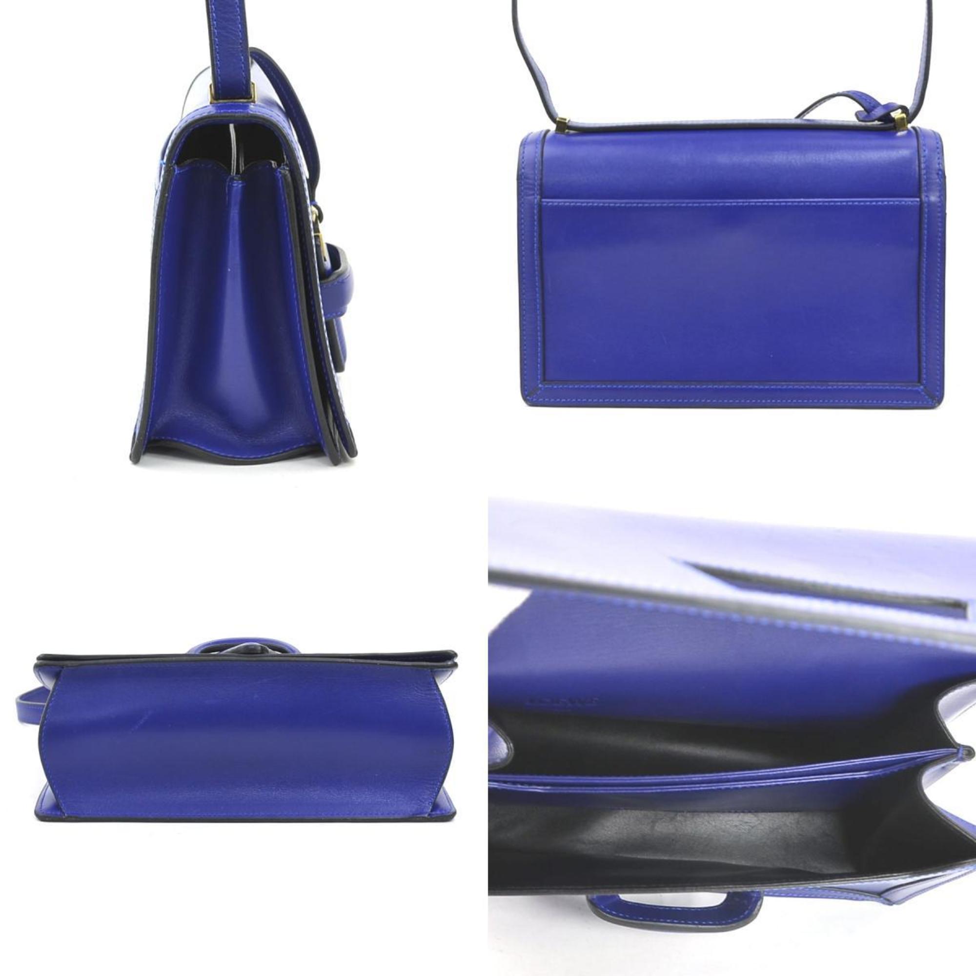 Loewe Barcelona Blue Leather Shoulder Bag (Pre-Owned)