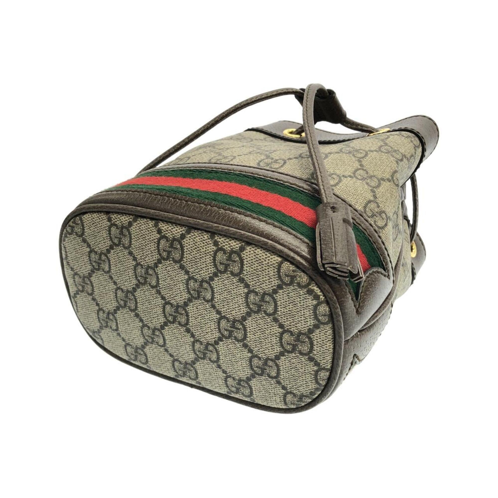 Gucci Ophidia Beige Brown Gg Supreme Leather Shoulder Bag (Pre-Owned)