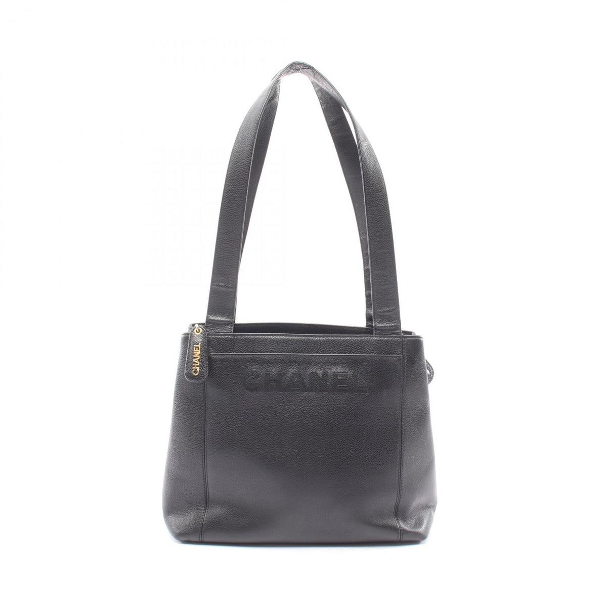Chanel Black Leather Handbag Tote Bag (Pre-Owned)