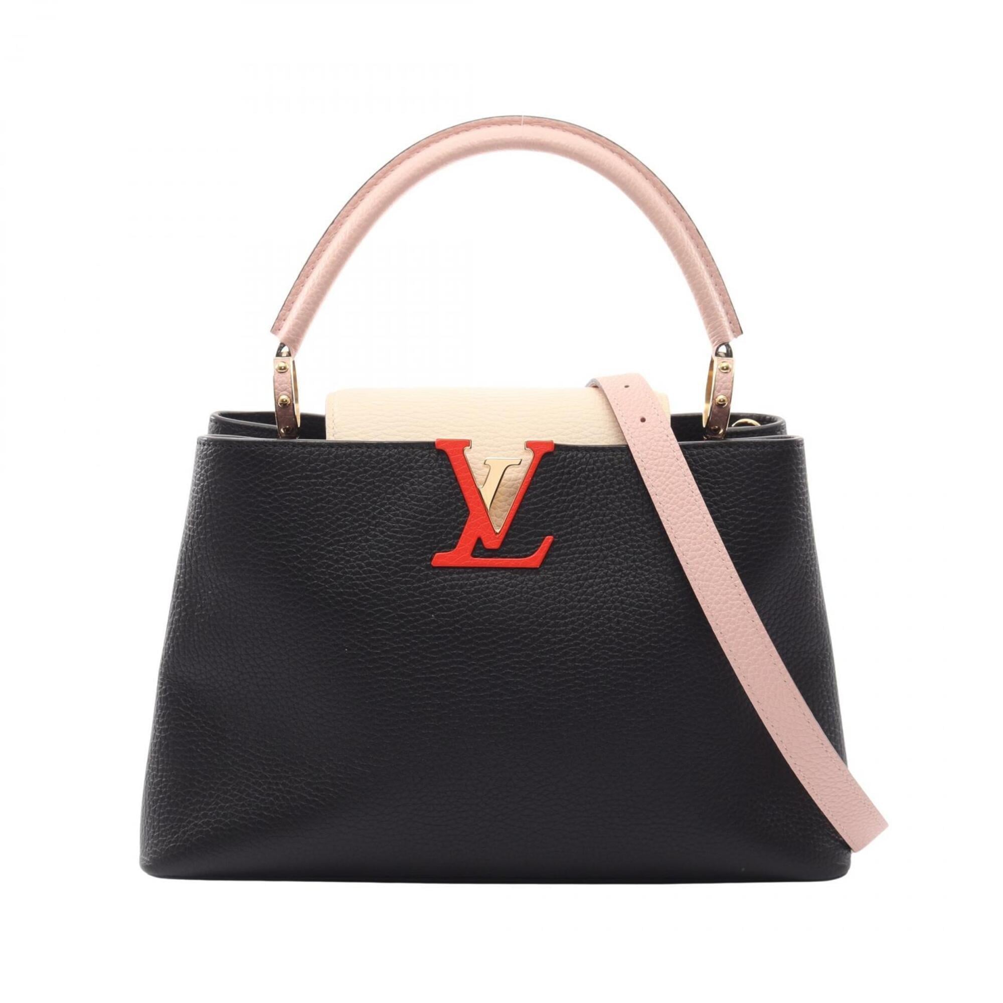 Louis Vuitton Black Ivory Pink Leather Handbag (Pre-Owned)