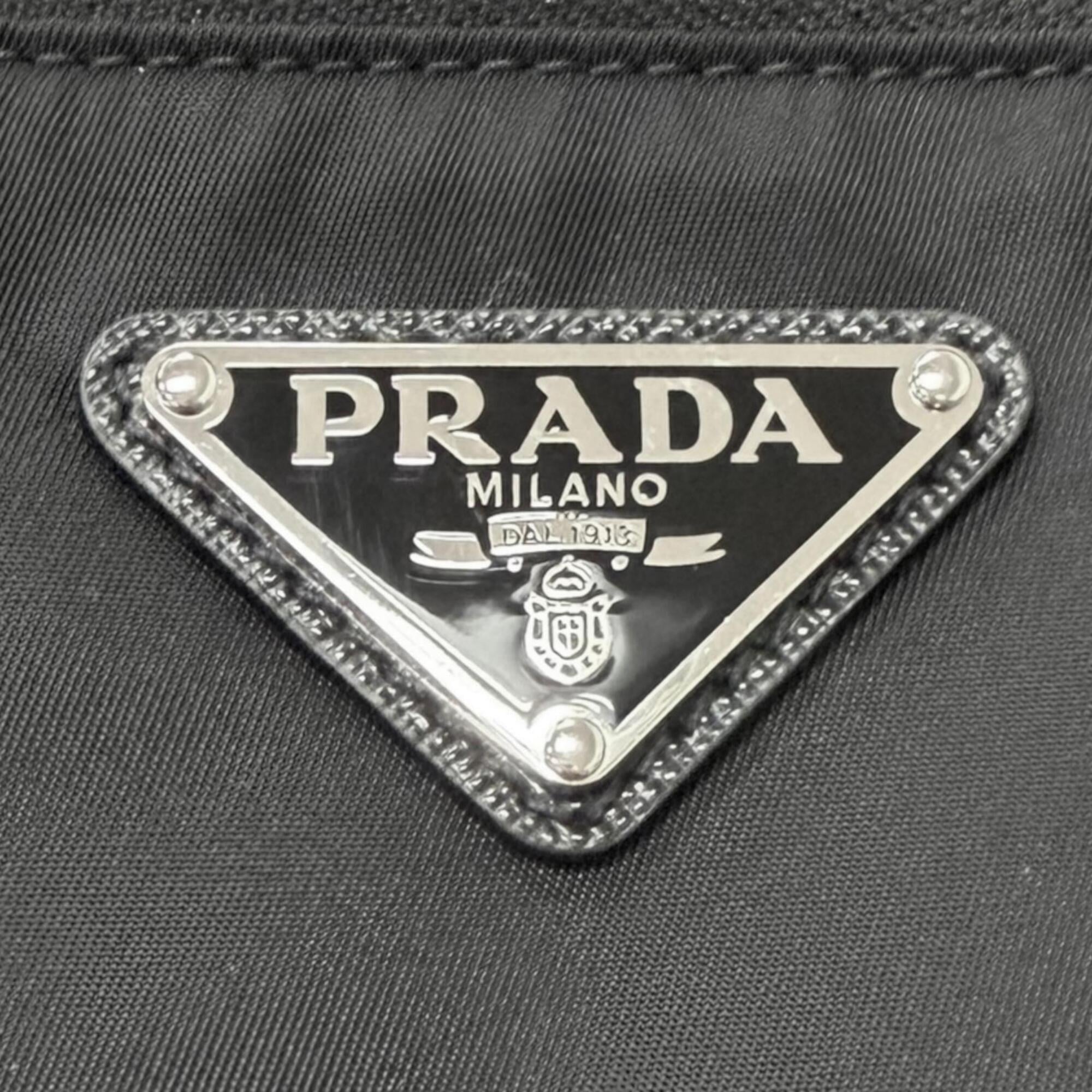 Prada Black Nylon Leather Fanny Pack Sling Bag (Pre-Owned)