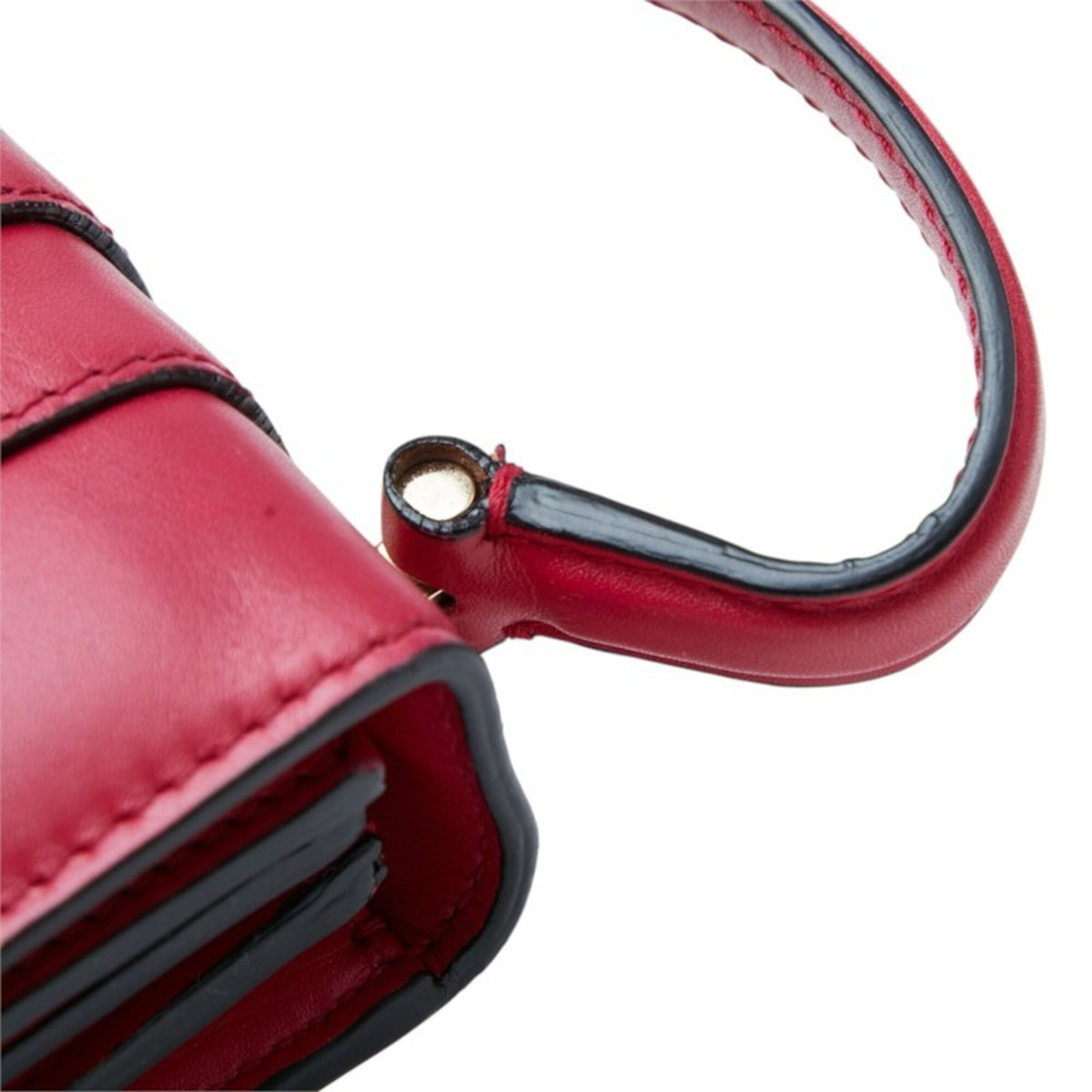 Bvlgari Red Color Leather Handbag Shoulder Bag (Pre-Owned)