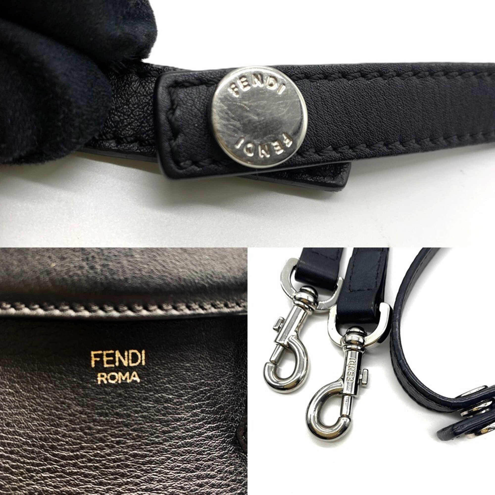 Fendi Black Leather Shoulder Bag (Pre-Owned)