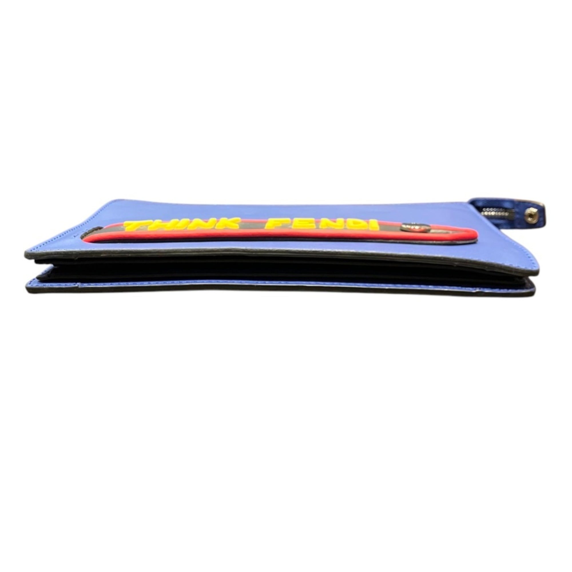 Fendi Blue Leather Clutch Bag Pochette (Pre-Owned)