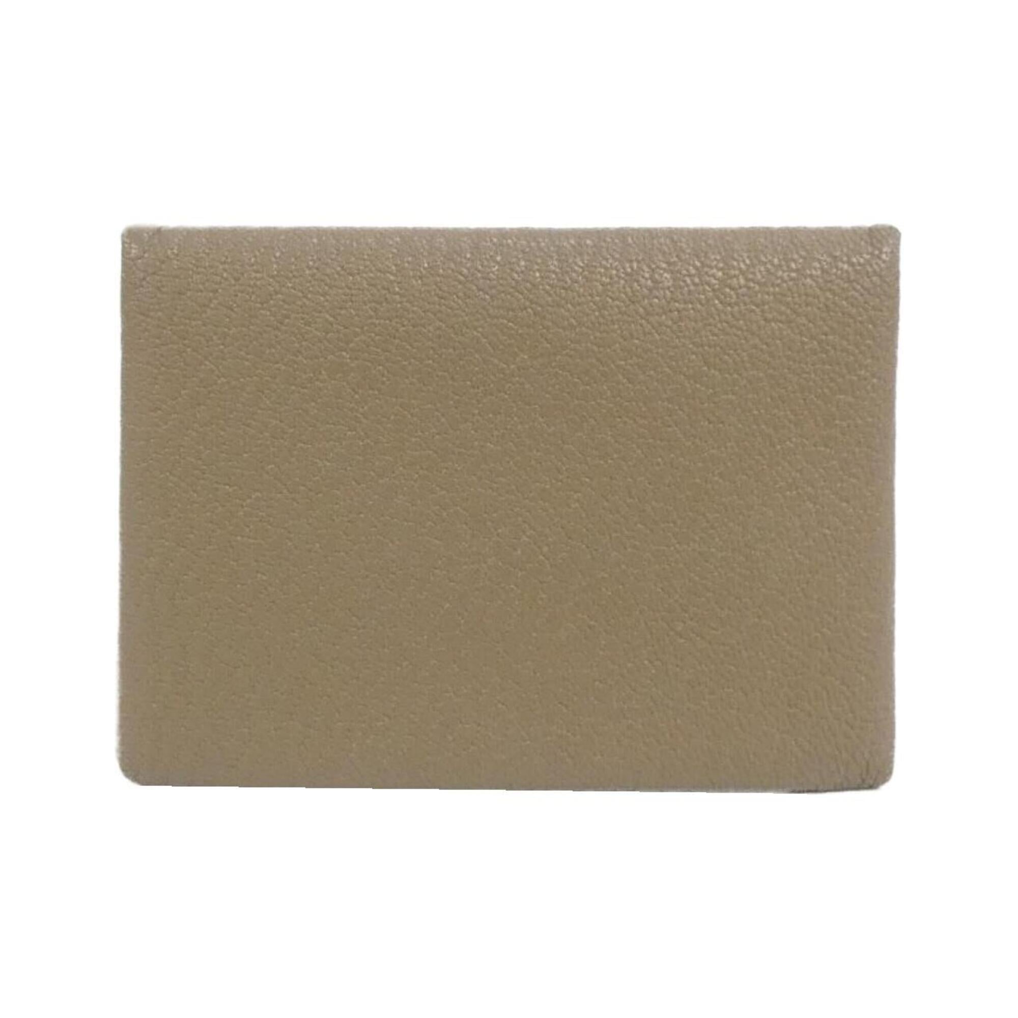Hermes Etoupe Gray Chevre Leather Coin Purse/Coin Case (Pre-Owned)