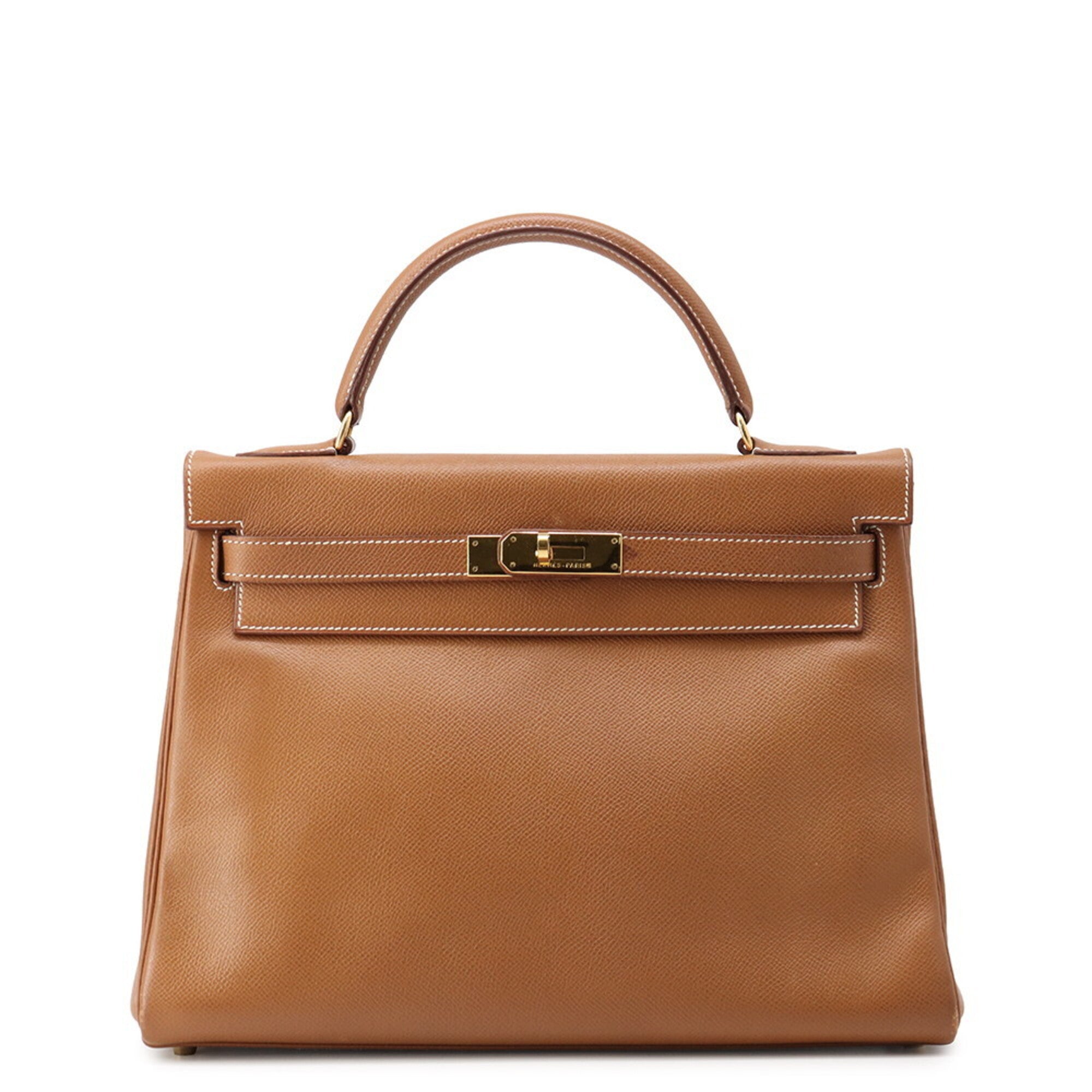 Hermes Gold Courchevel Leather Handbag (Pre-Owned)