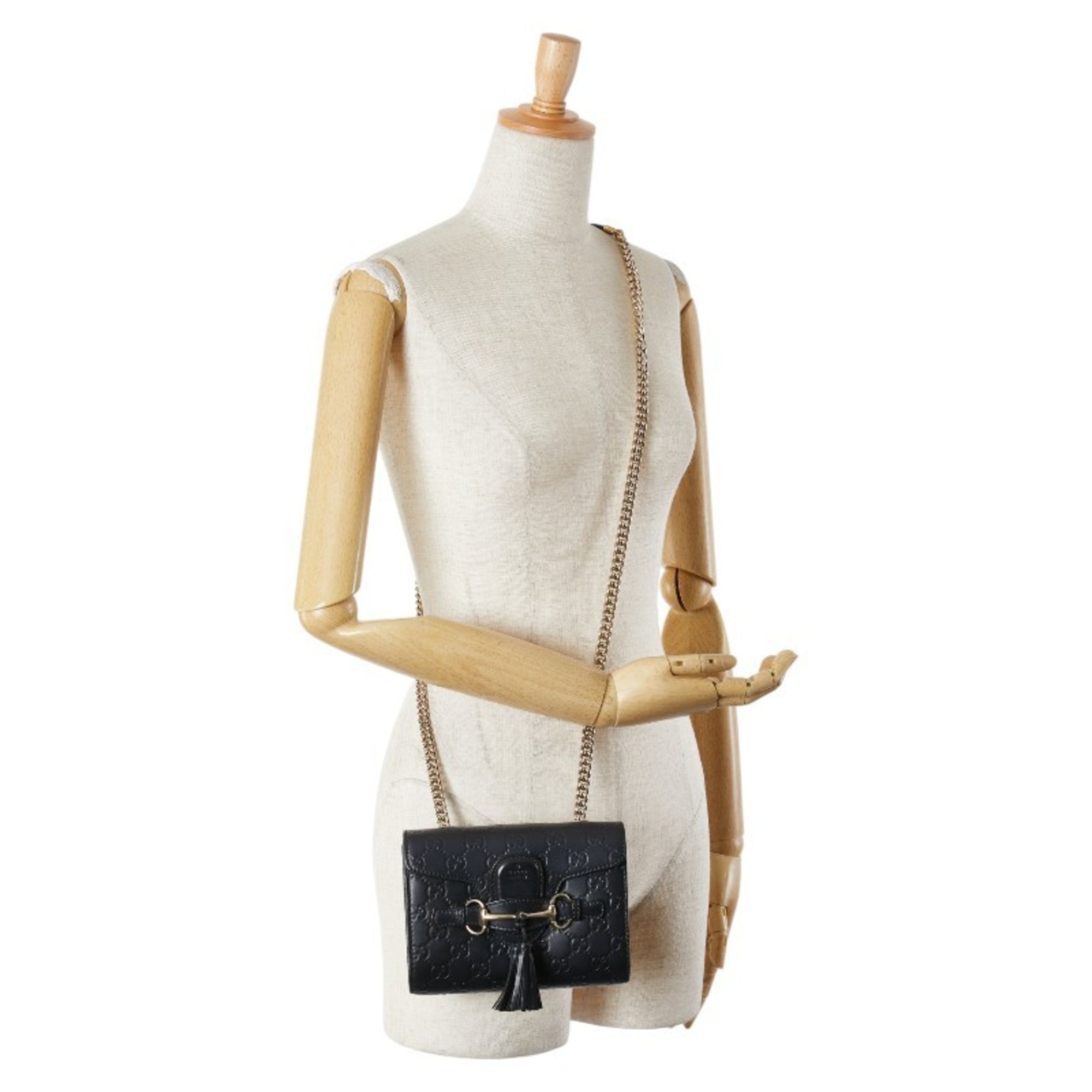 Gucci Horsebit Black Leather Shoulder Bag (Pre-Owned)