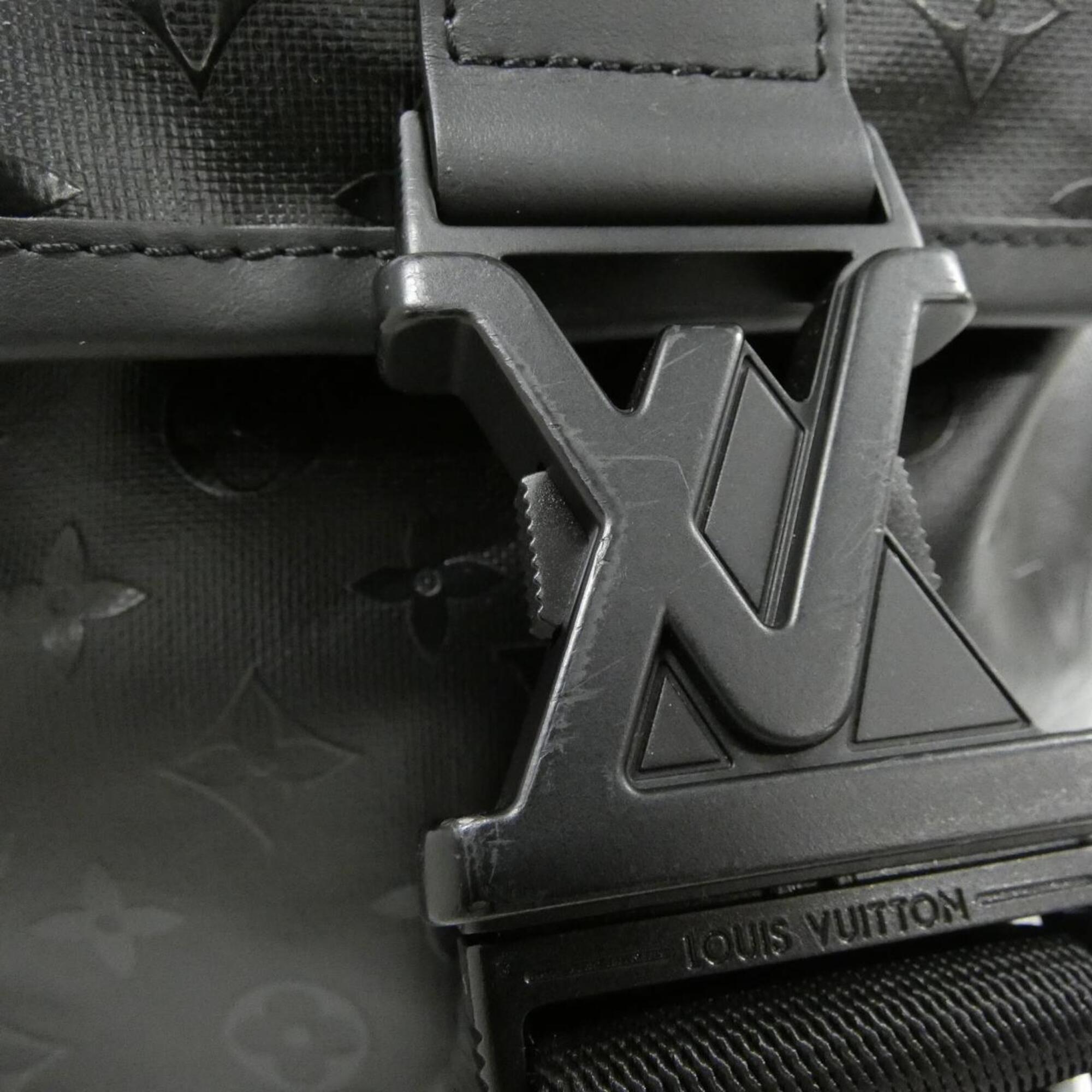 Louis Vuitton Monogram Black Coated Canvas Backpack (Pre-Owned)