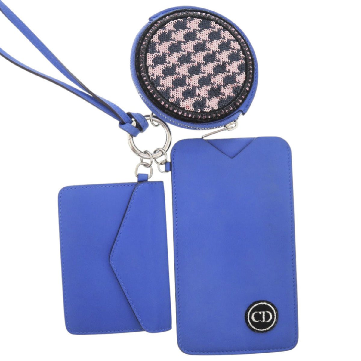 Christian Dior Black Blue Leather Pochette Pouch (Pre-Owned)