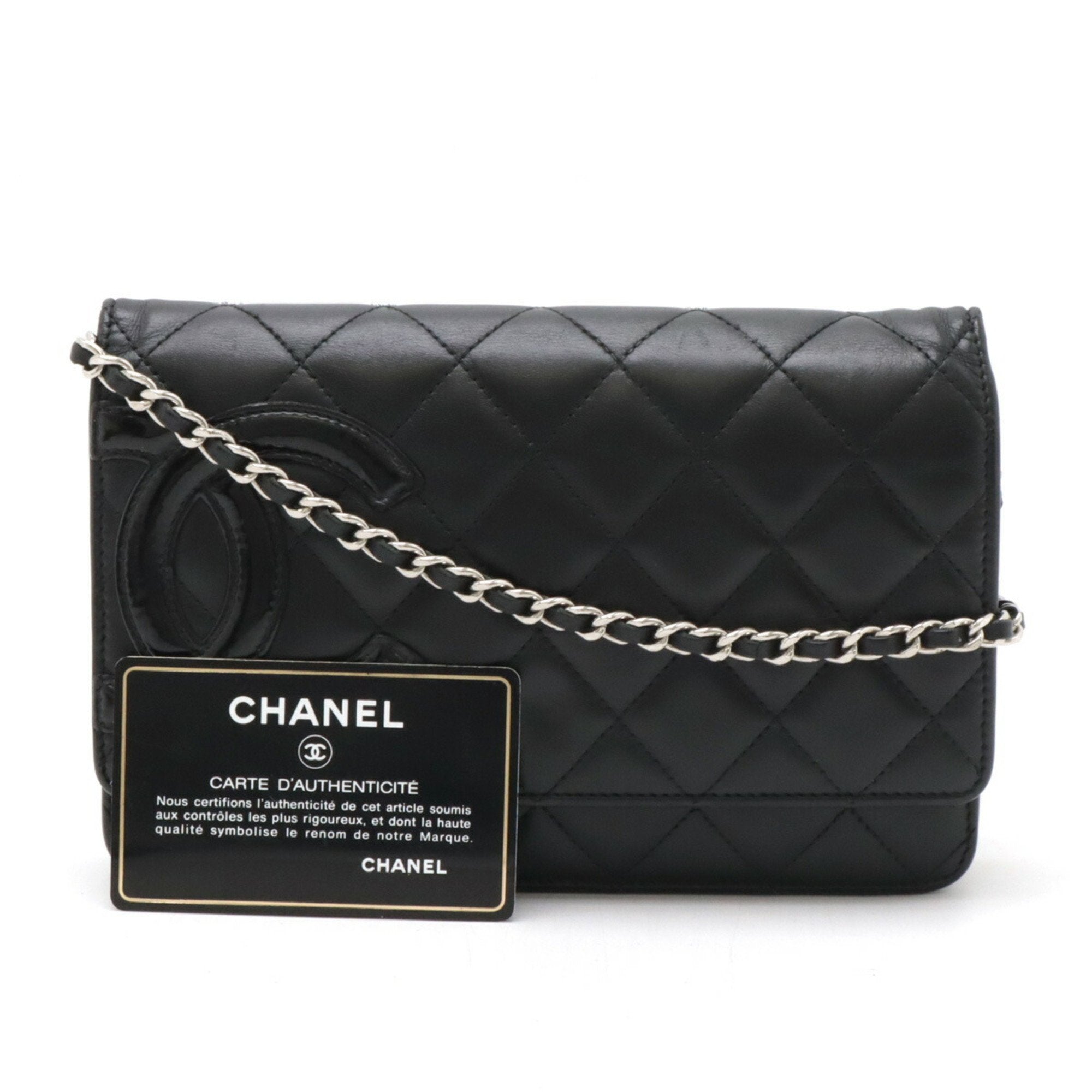 Chanel Black Leather Chain/Shoulder Wallet (Pre-Owned)