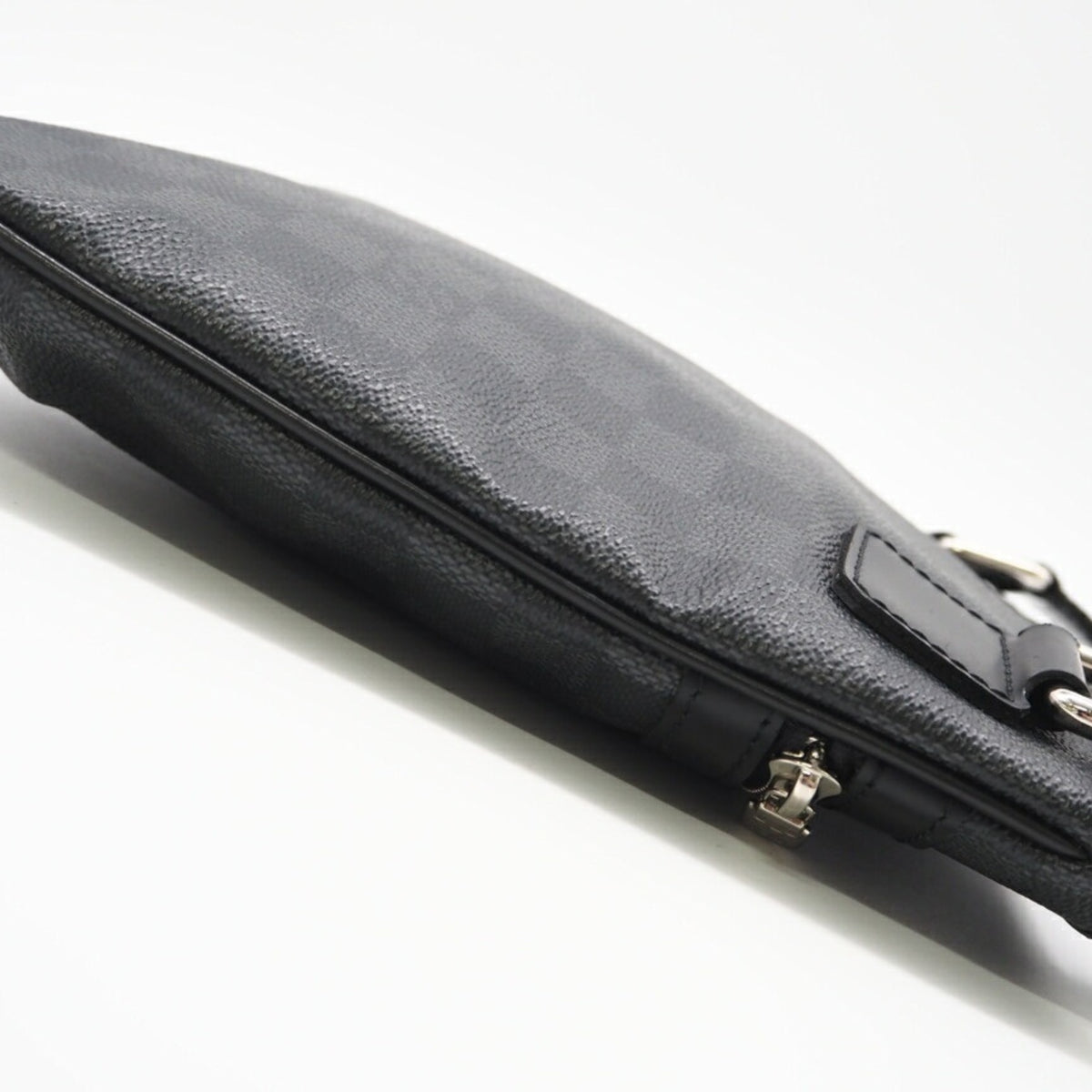 Louis Vuitton Black Gray Coated Canvas Shoulder Bag (Pre-Owned)