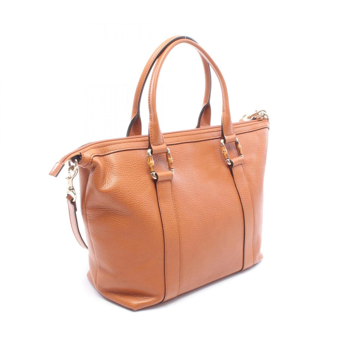 Gucci Brown Leather Handbag Tote Bag (Pre-Owned)