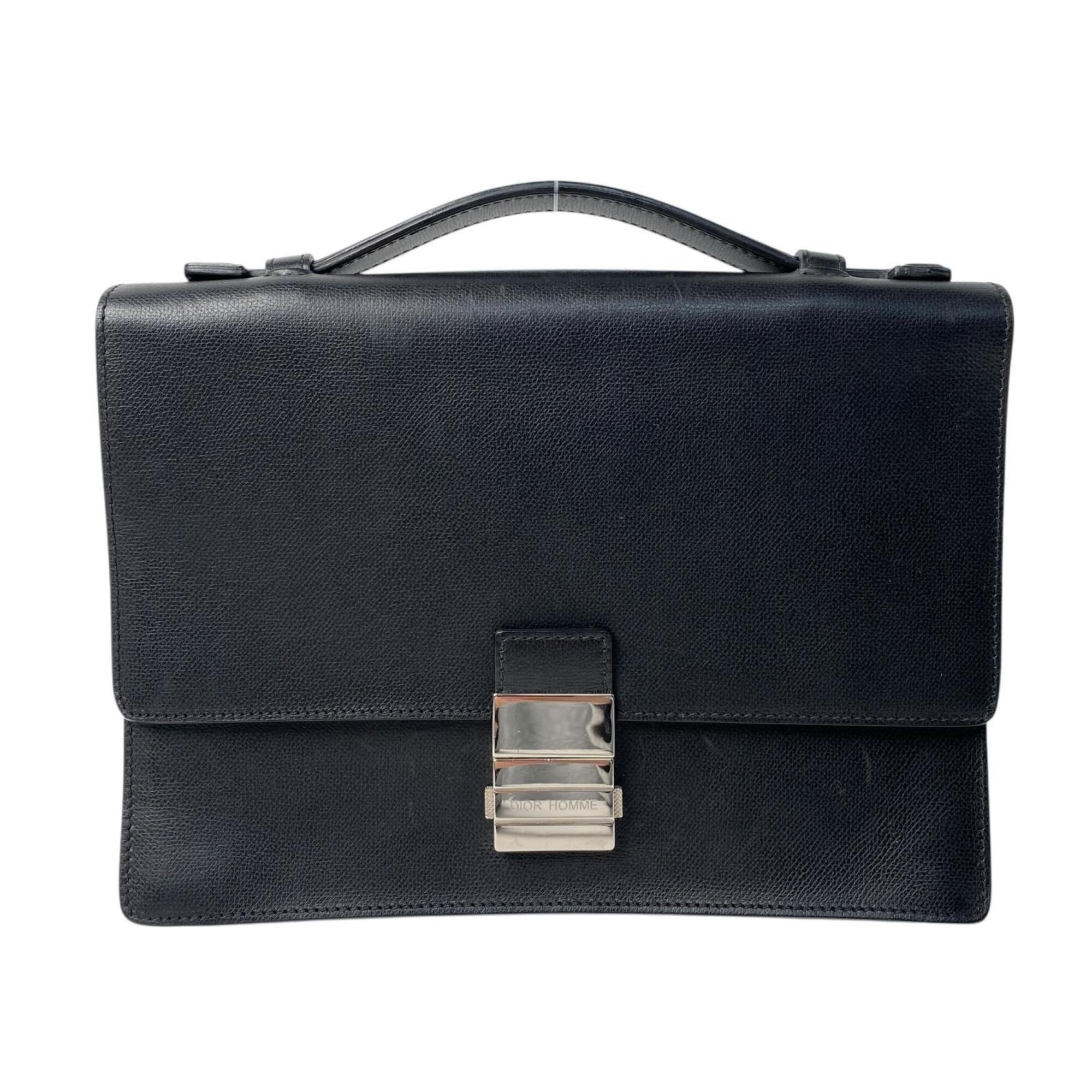 Dior Homme Black Leather Handbag (Pre-Owned)