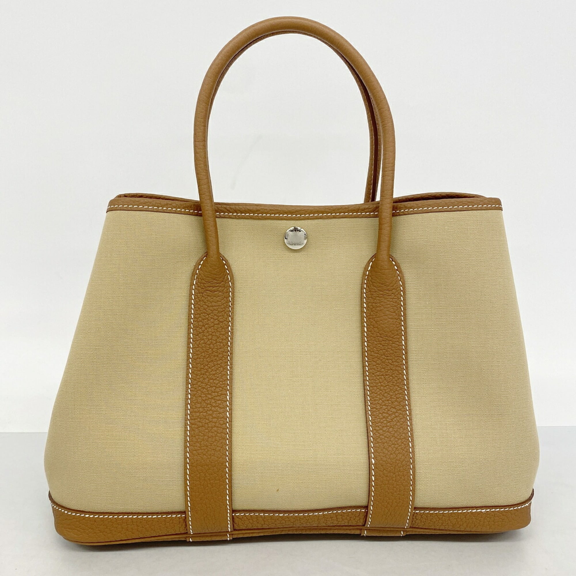 Hermes Gold Toile Officier Tote Bag (Pre-Owned)