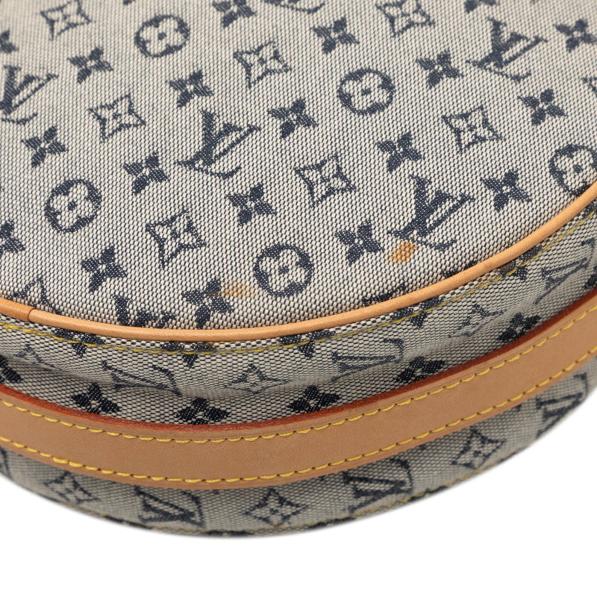 Louis Vuitton Gray Navy Canvas Leather Shoulder Bag (Pre-Owned)