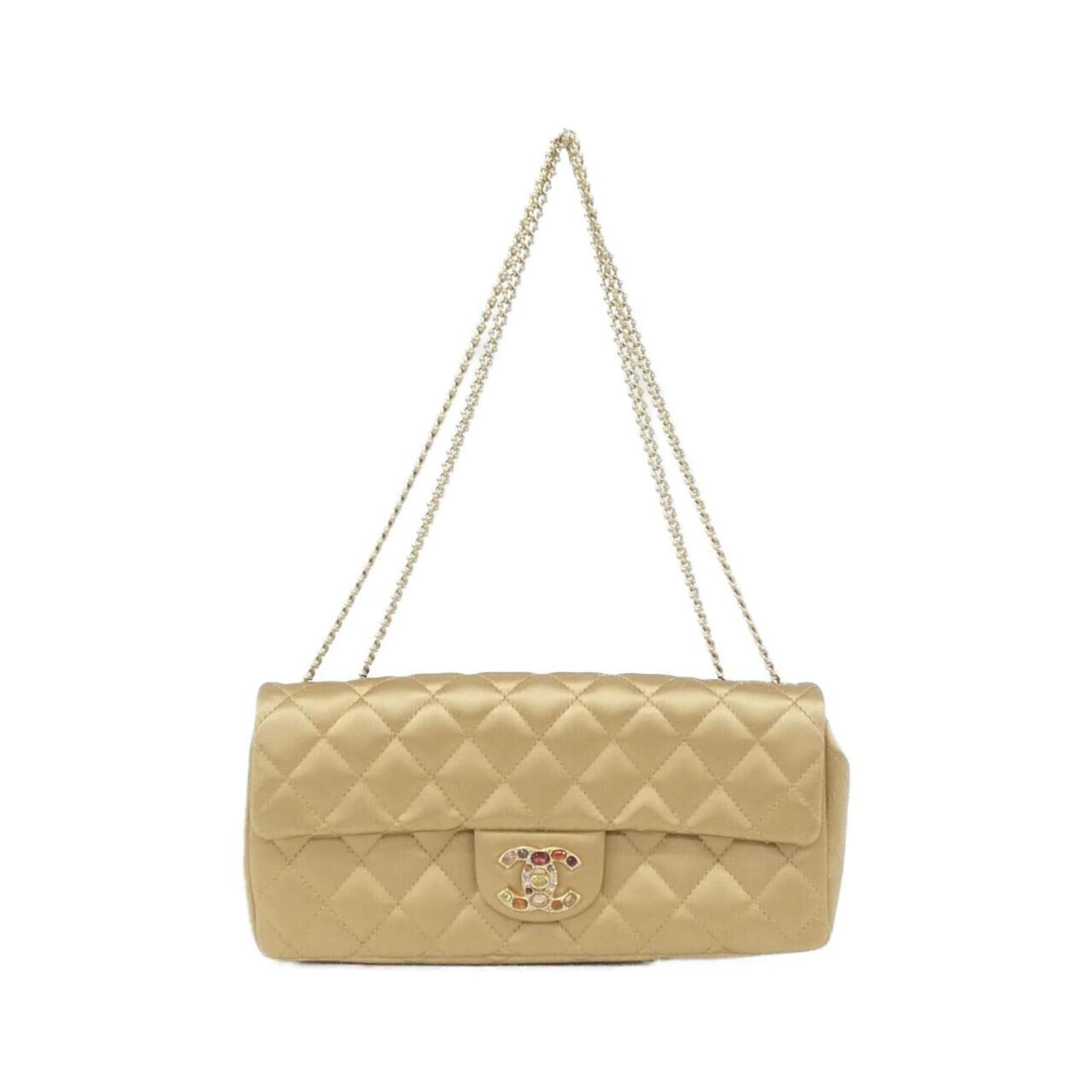 Chanel Gold Satin Shoulder Bag (Pre-Owned)