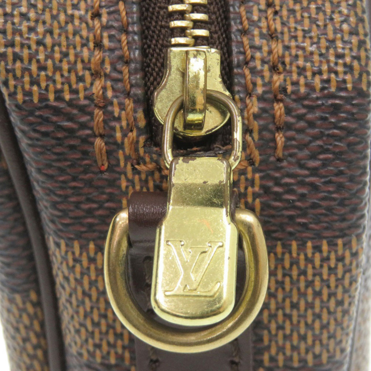 Louis Vuitton Damier Brown Damier Canvas Pochette Shoulder Bag (Pre-Owned)