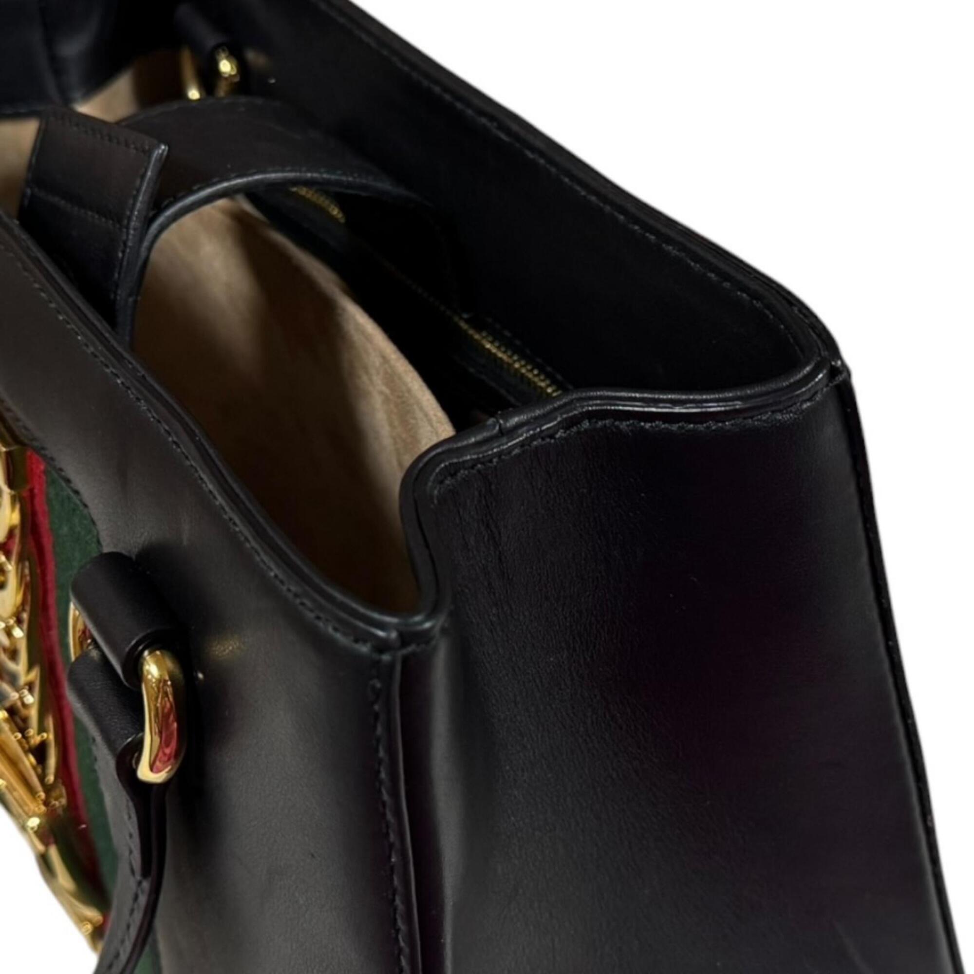 Gucci Black Leather Handbag Shoulder Bag (Pre-Owned)