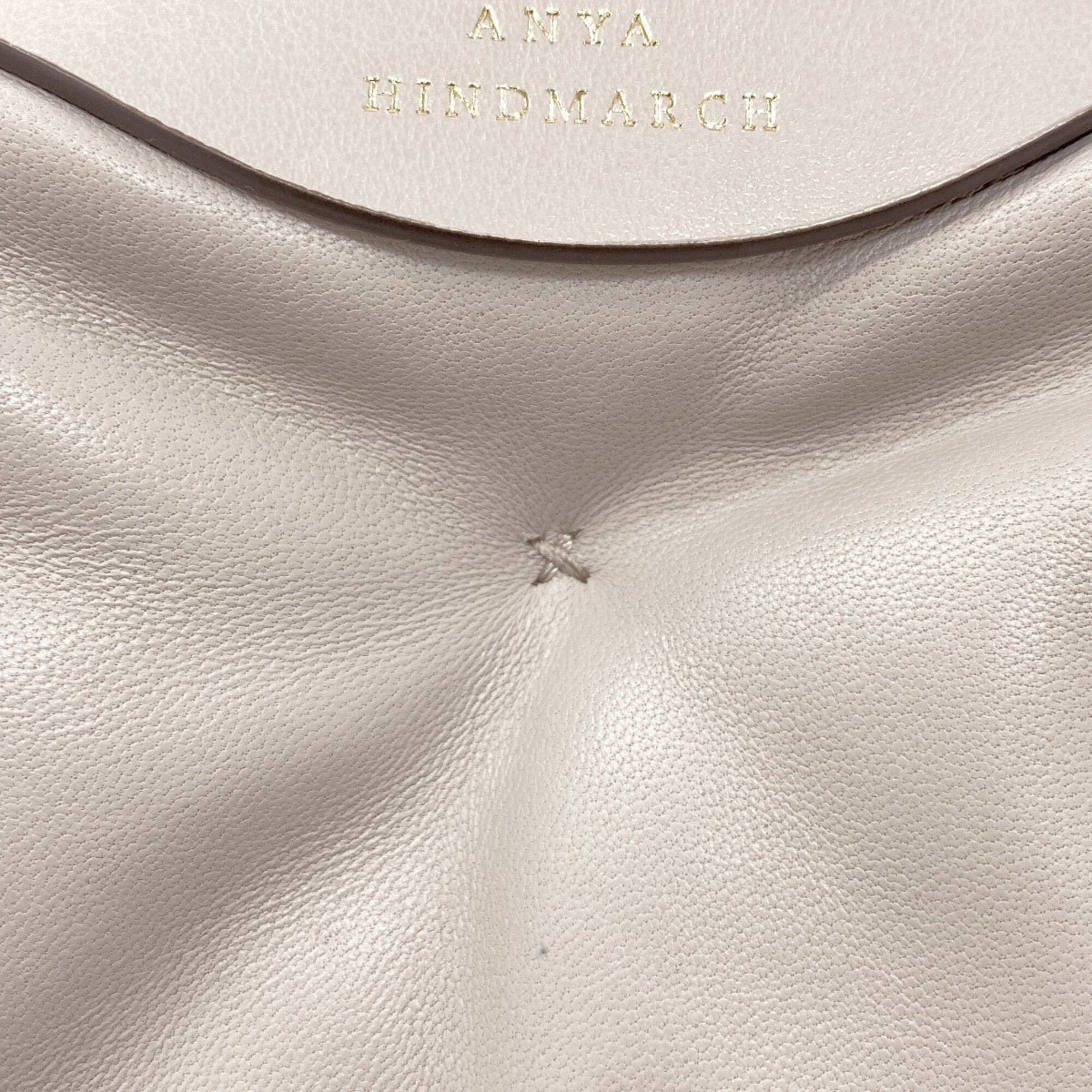 Anya Hindmarch Light Gray Leather Shoulder Bag (Pre-Owned)