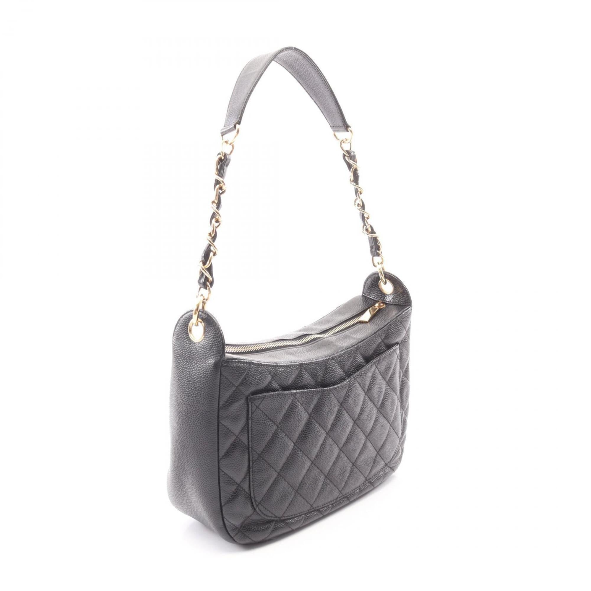 Chanel Black Grained Calfskin Handbag Shoulder Bag (Pre-Owned)