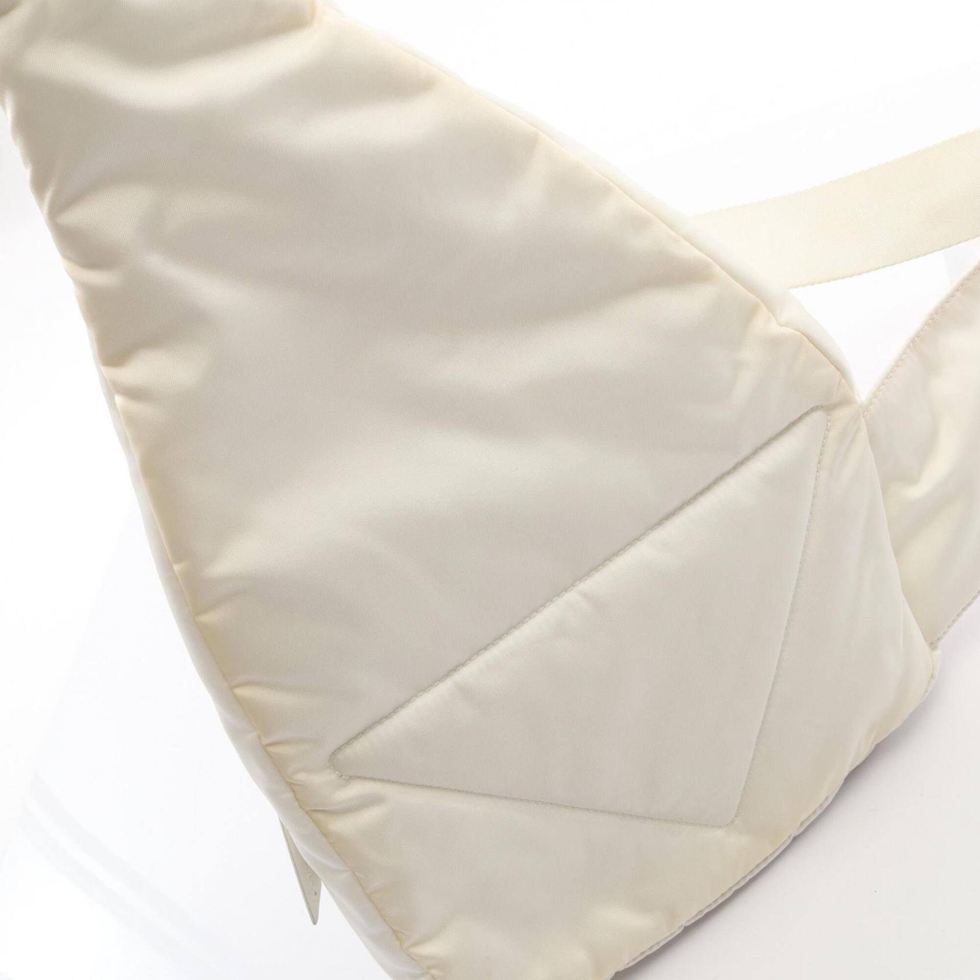Prada White Nylon Leather Fanny Pack Handbag (Pre-Owned)