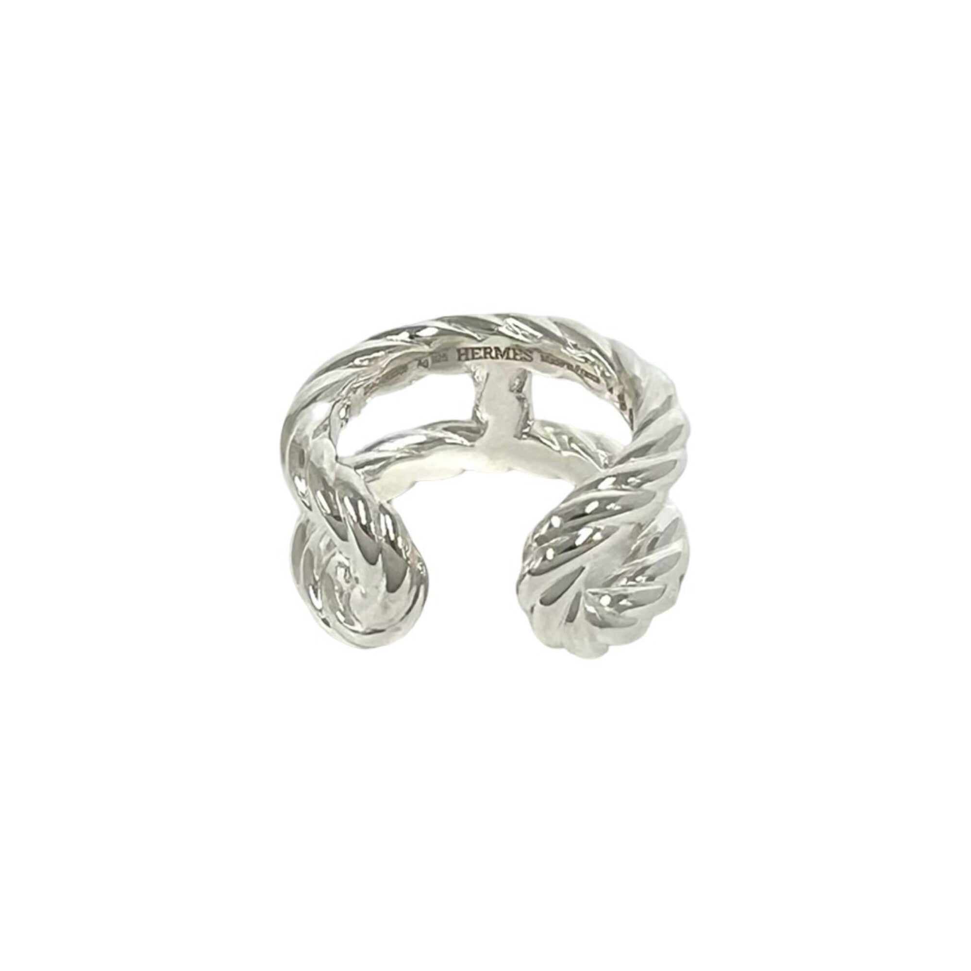 Hermes Silver Silver 925 Band Ring (Pre-Owned)
