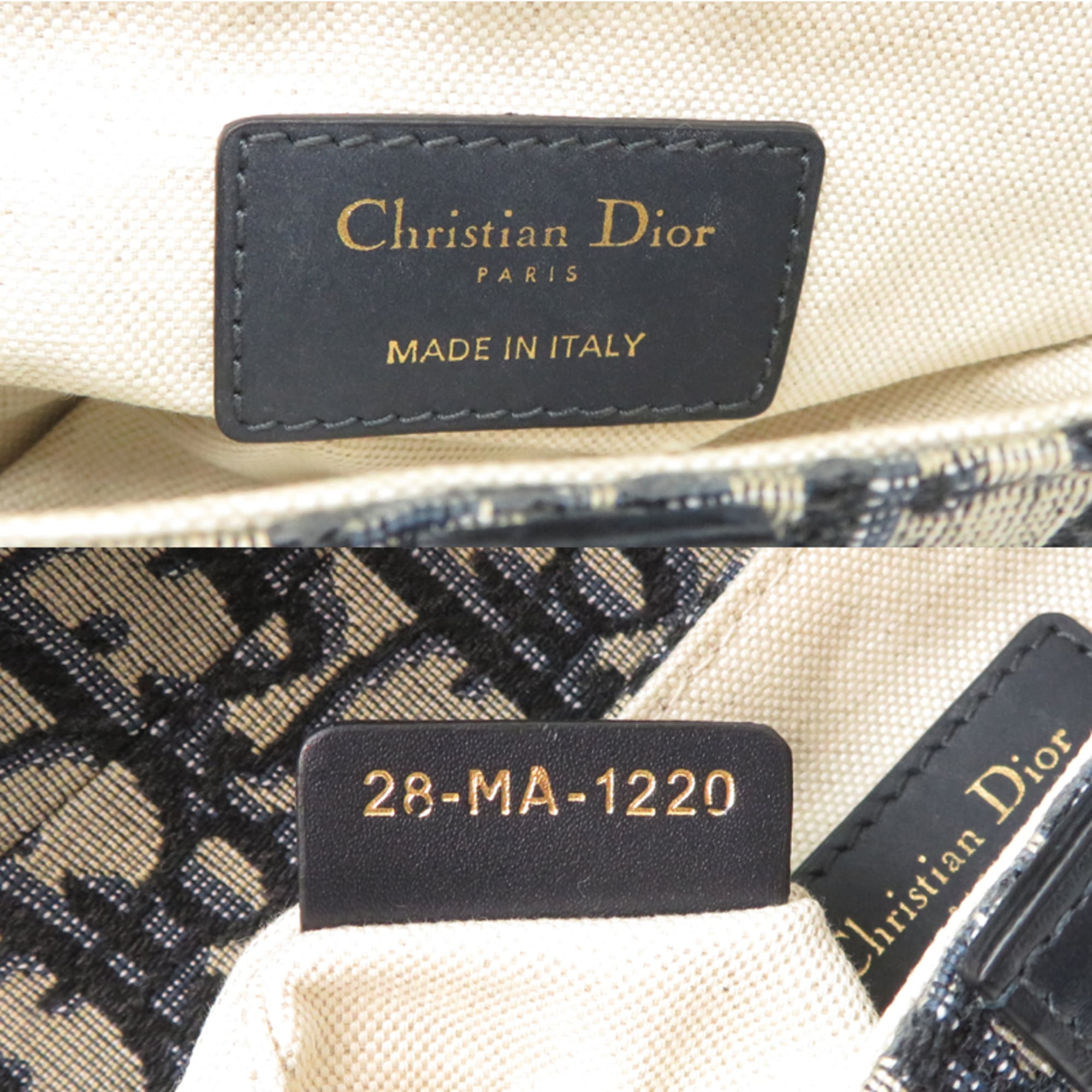 Christian Dior Jacquard Leather Handbag Saddle Bag (Pre-Owned)