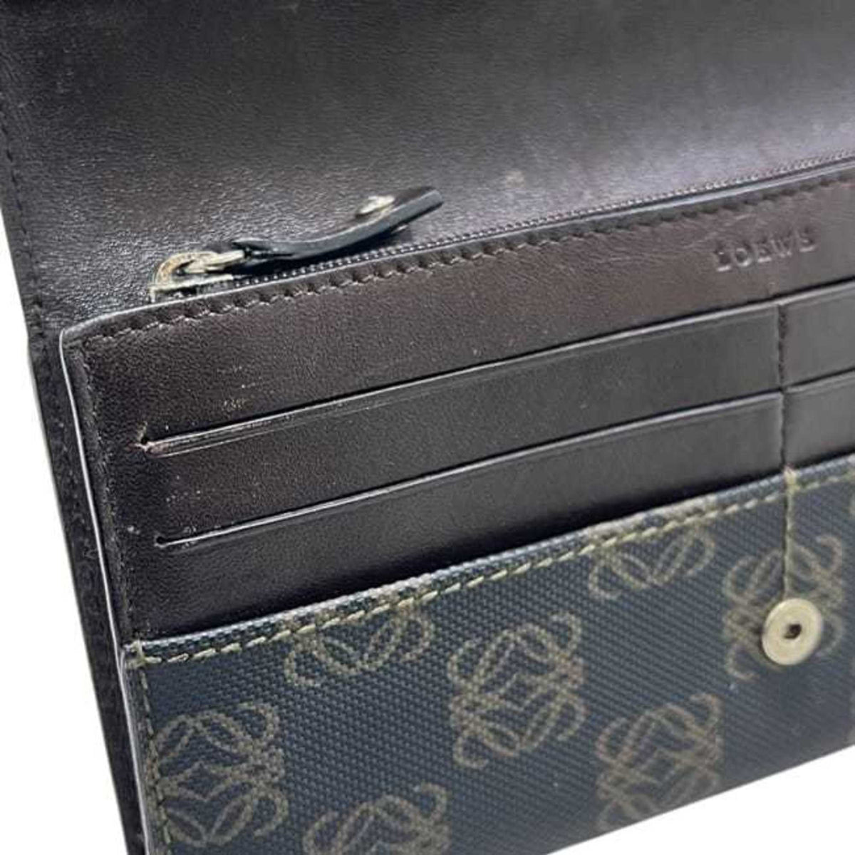 Loewe Gray Pvc Leather Long Wallet (Bi-Fold) (Pre-Owned)