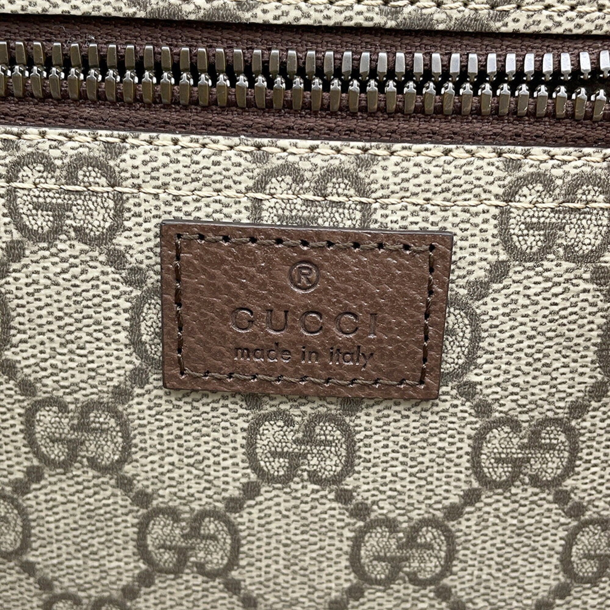 Gucci Beige Gg Supreme Leather Handbag (Pre-Owned)