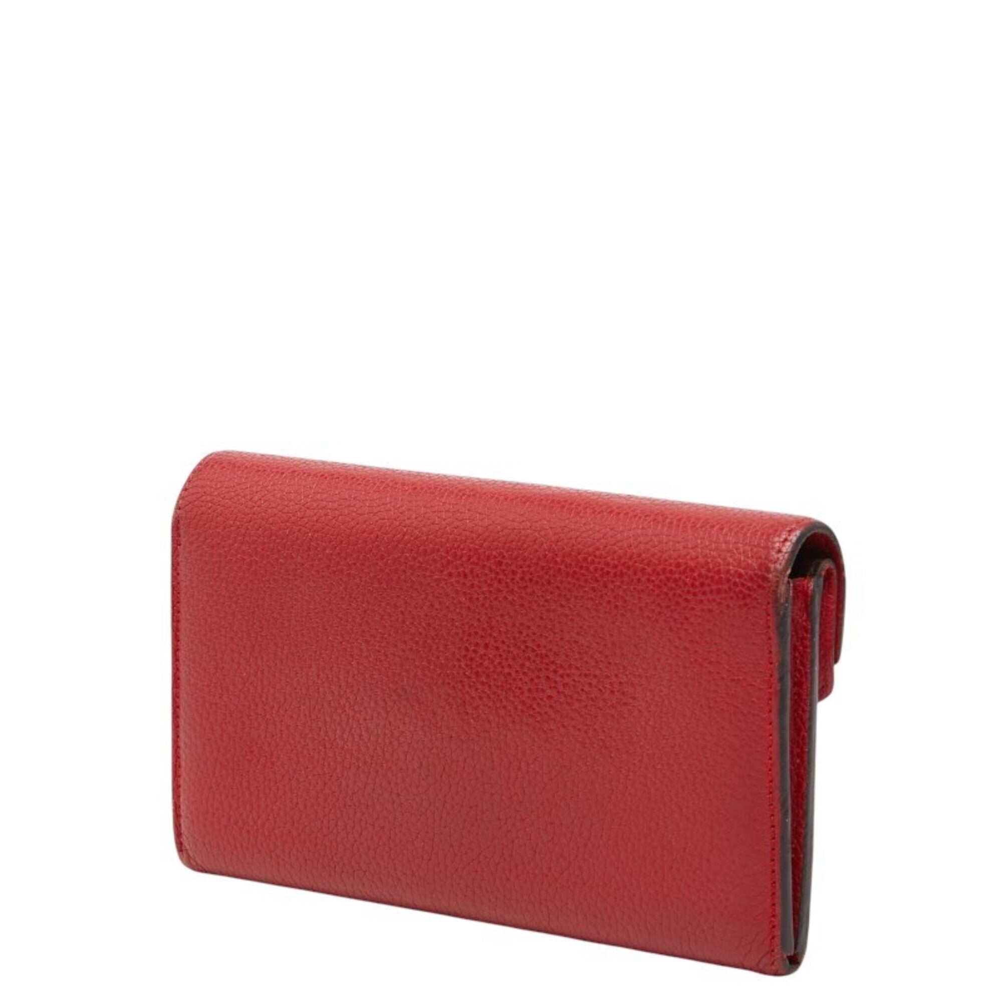 Louis Vuitton Red Brown Leather Pvc Long Wallet (Bi-Fold) (Pre-Owned)