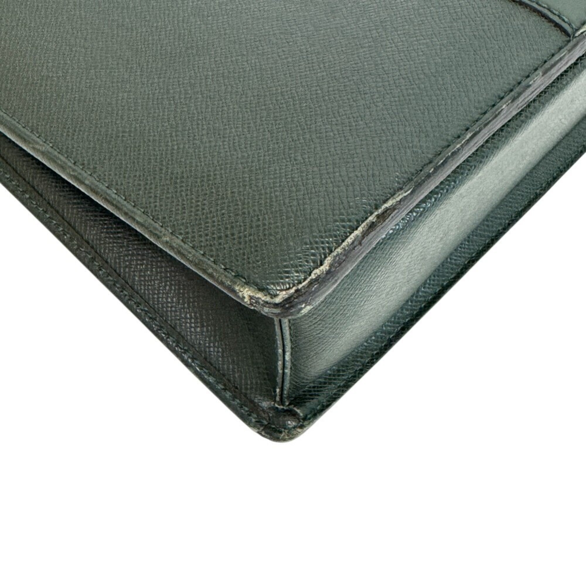 Louis Vuitton Taiga Green Taiga Leather Briefcase (Pre-Owned)