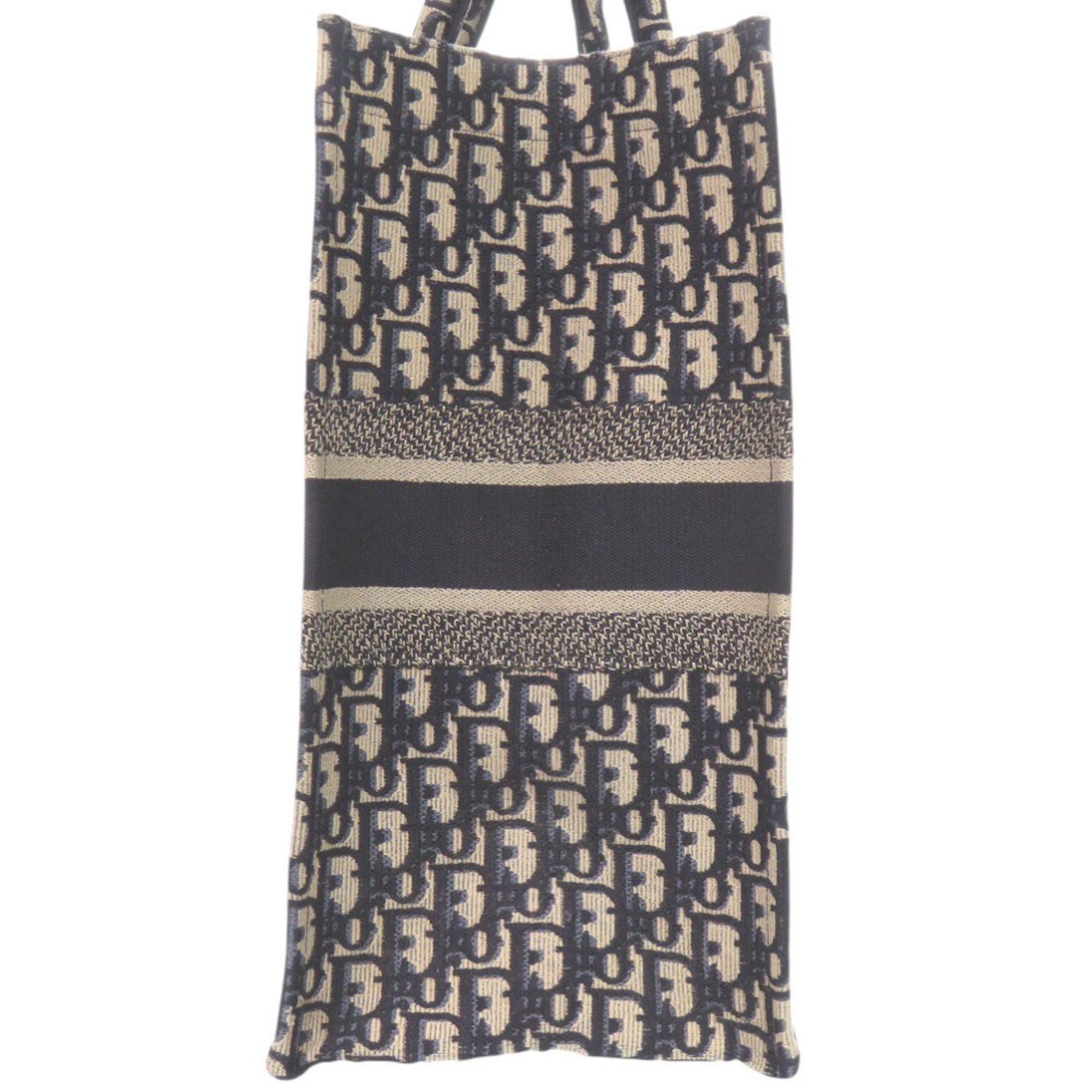Christian Dior Beige Navy Canvas Tote Bag (Pre-Owned)