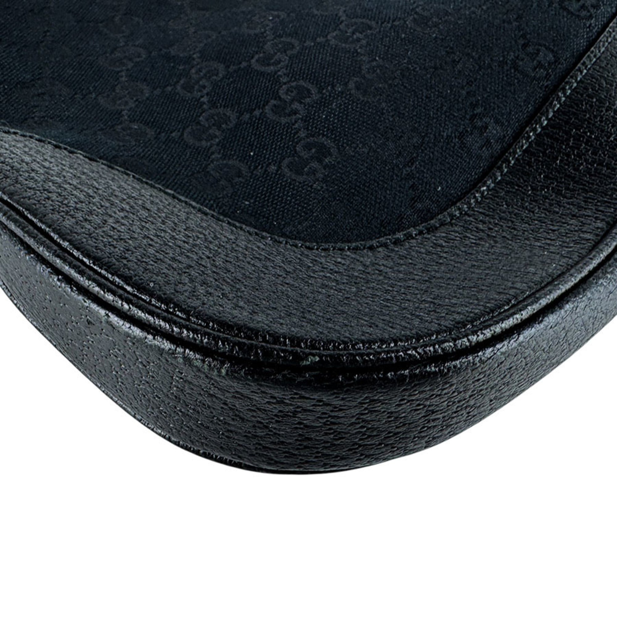 Gucci Black Gg Canvas Leather Handbag (Pre-Owned)