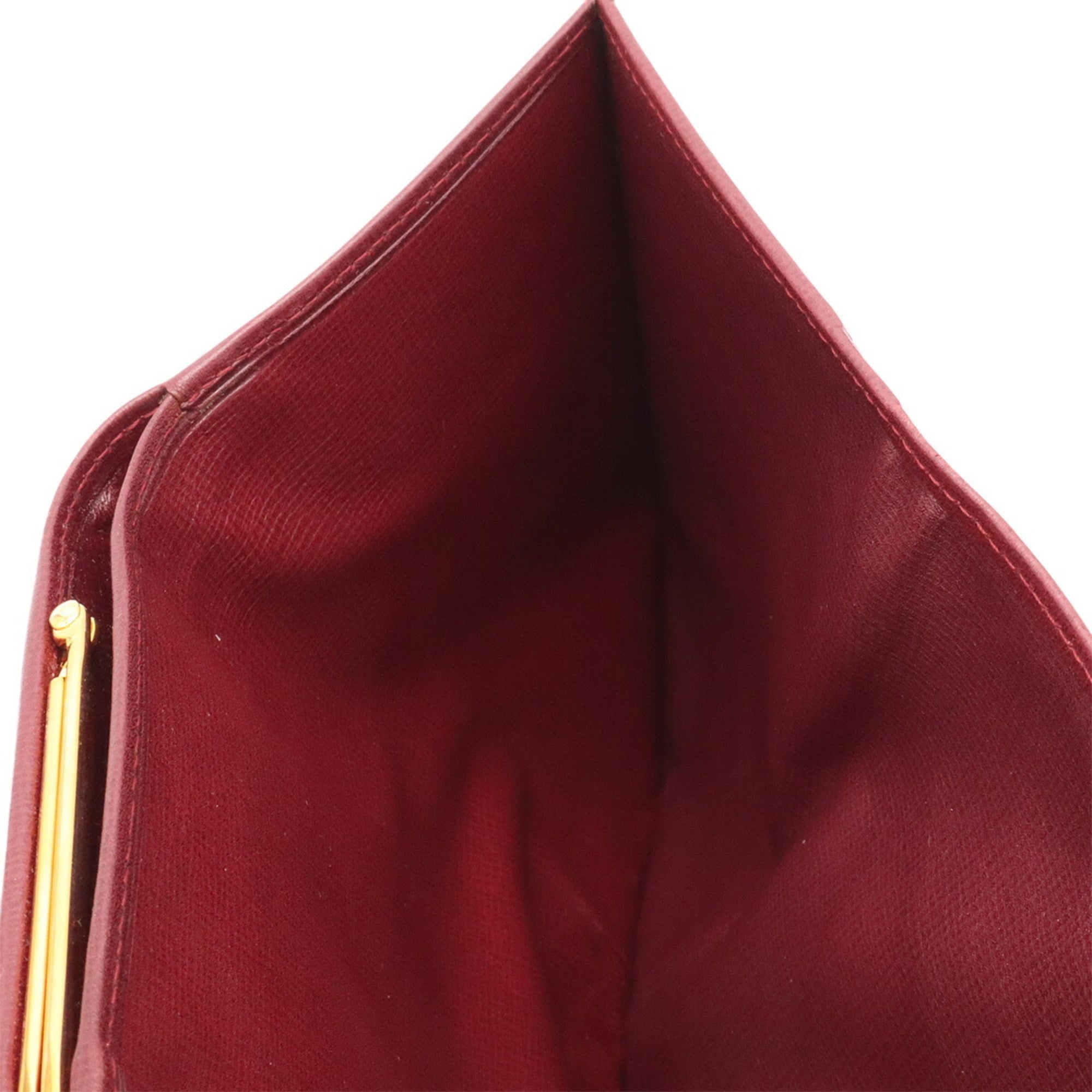 Cartier Bordeaux Leather Wallet (Tri-Fold) (Pre-Owned)