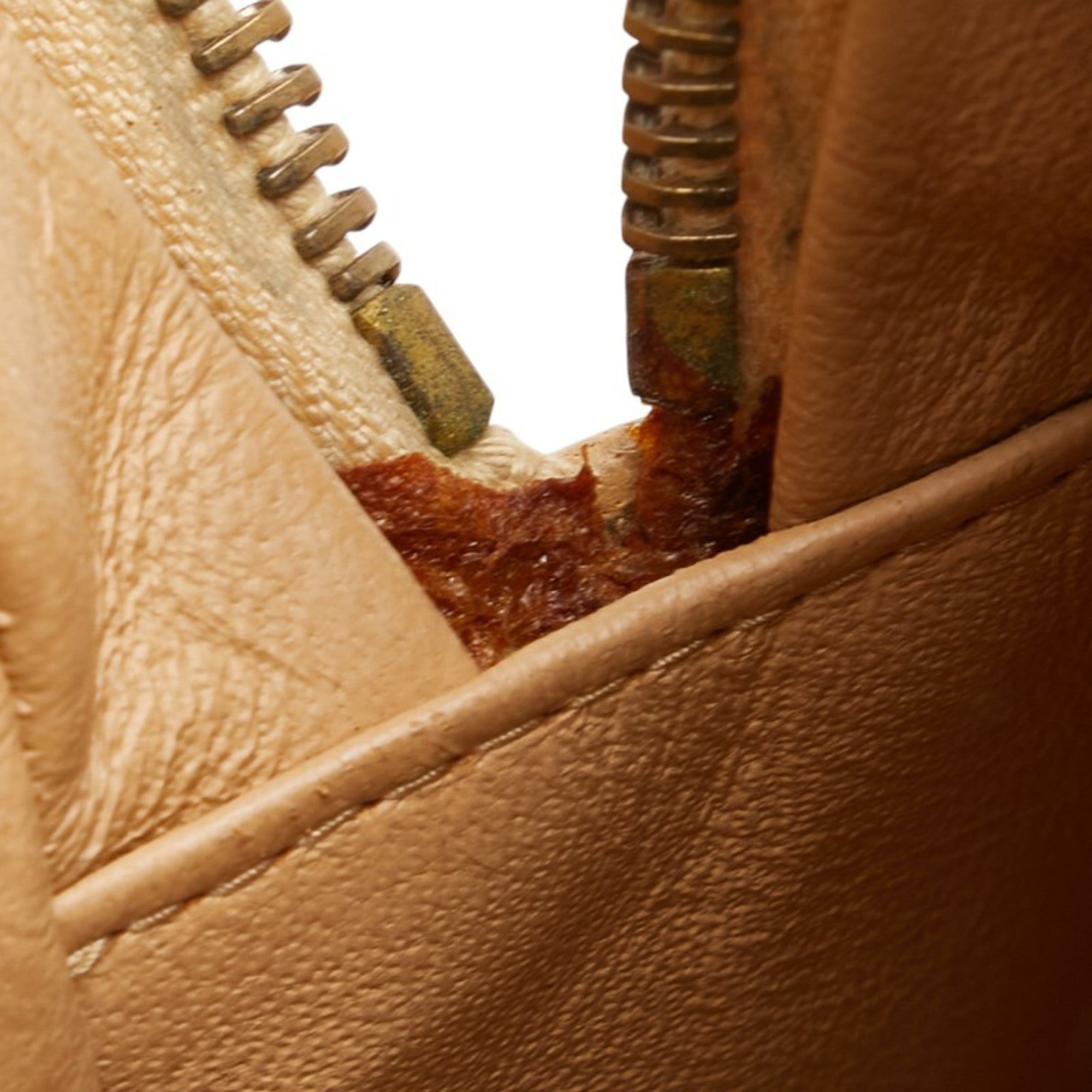 Chanel Beige Brown Canvas Leather Handbag (Pre-Owned)